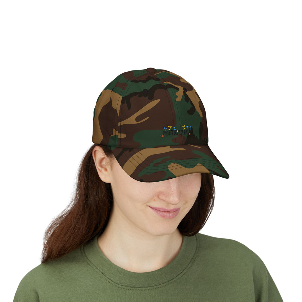 Dad Cap — "Poetic Chaos" Embroidered Floral Dad Hat
