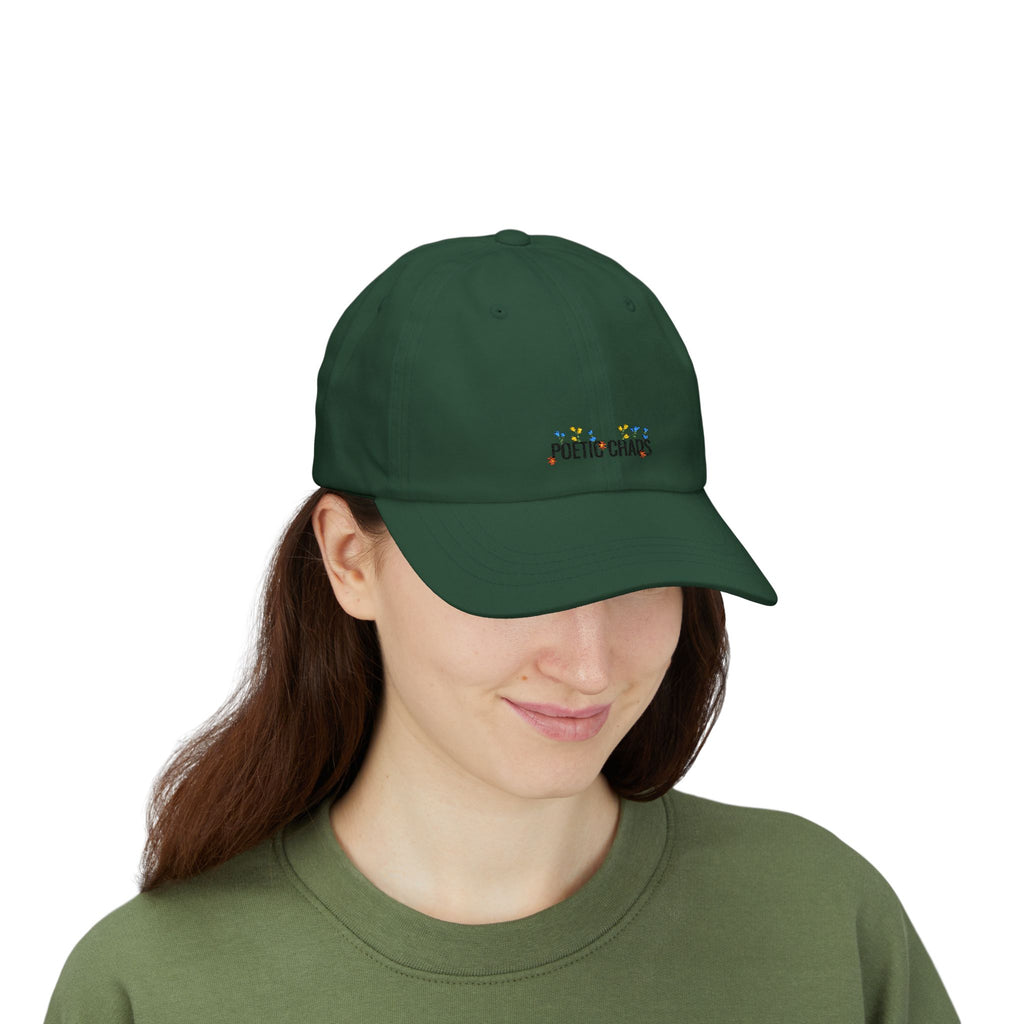 Dad Cap — "Poetic Chaos" Embroidered Floral Dad Hat