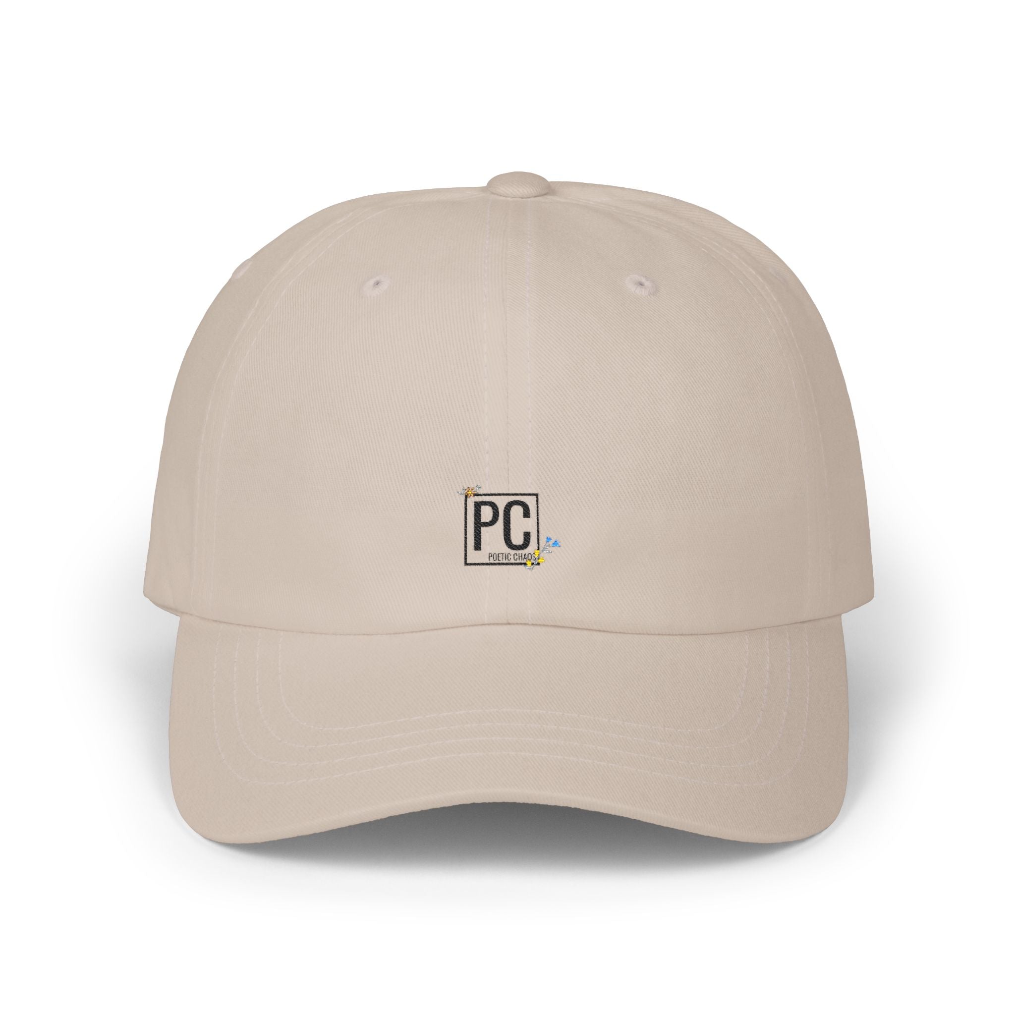 Dad Cap — 'PC' floral Logo & "Poetic Chaos" Embroidered Casual Baseball Hat