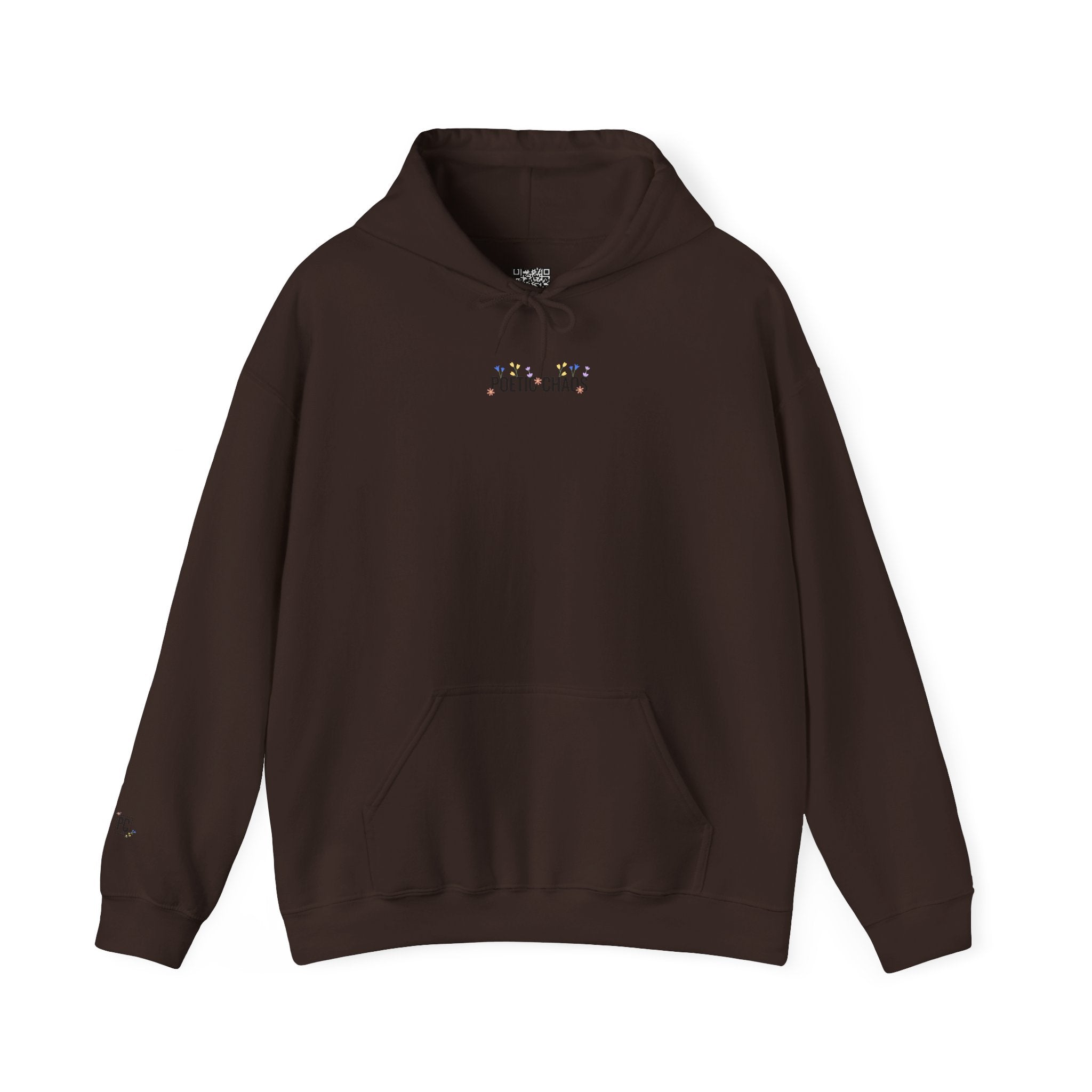 Minimalist 'Pale Chaos' Hoodie – Subtle Text floral Logo Pullover