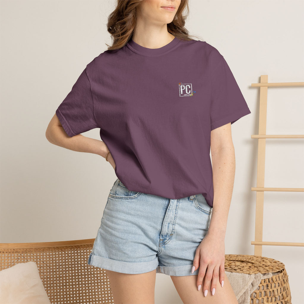 Poetic Chaos embroided white floral logo