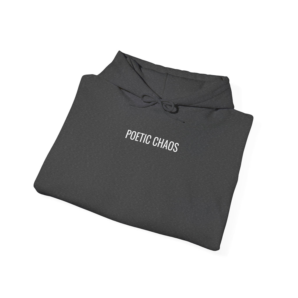Poetic Chaos Hoodie — Minimal Black Streetwear Pullover white label