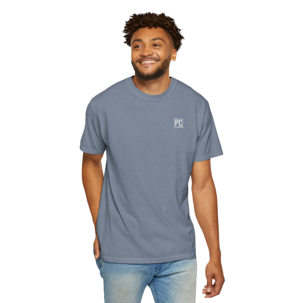 poetic chaos minimal t-shirt floral white logo label