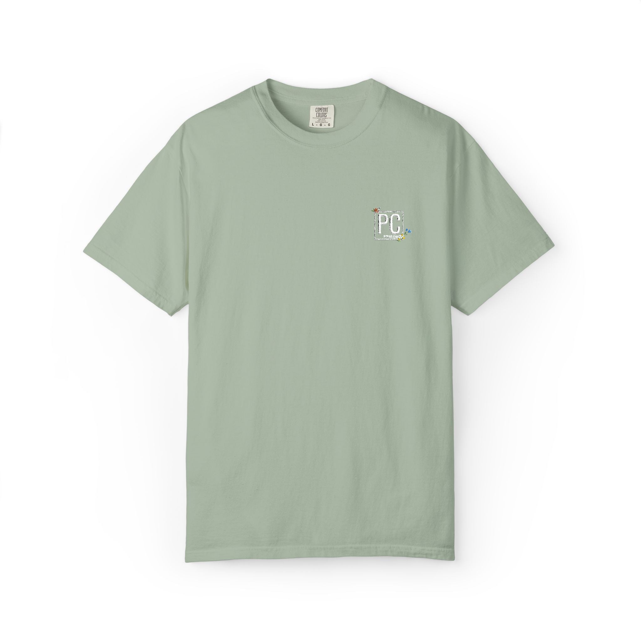 Poetic Chaos embroided white floral logo