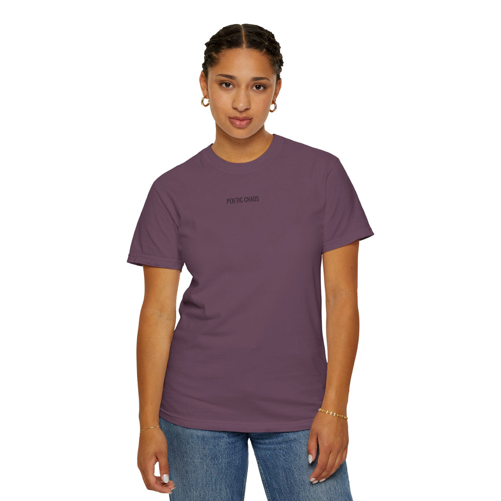Poetic Chaos T-Shirt — Minimal Text Graphic Tee ("Poetic Chaos")