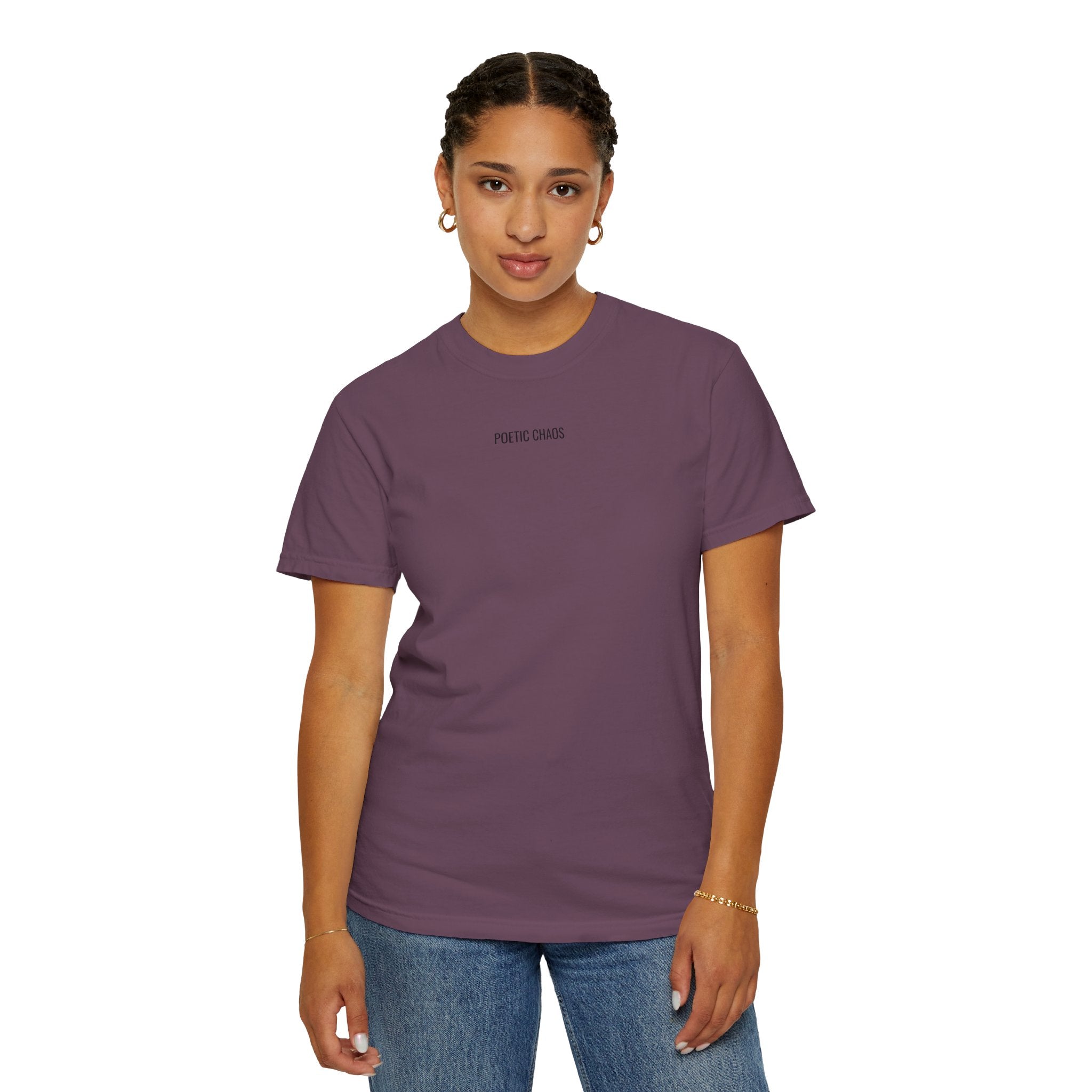 Poetic Chaos T-Shirt — Minimal Text Graphic Tee ("Poetic Chaos")
