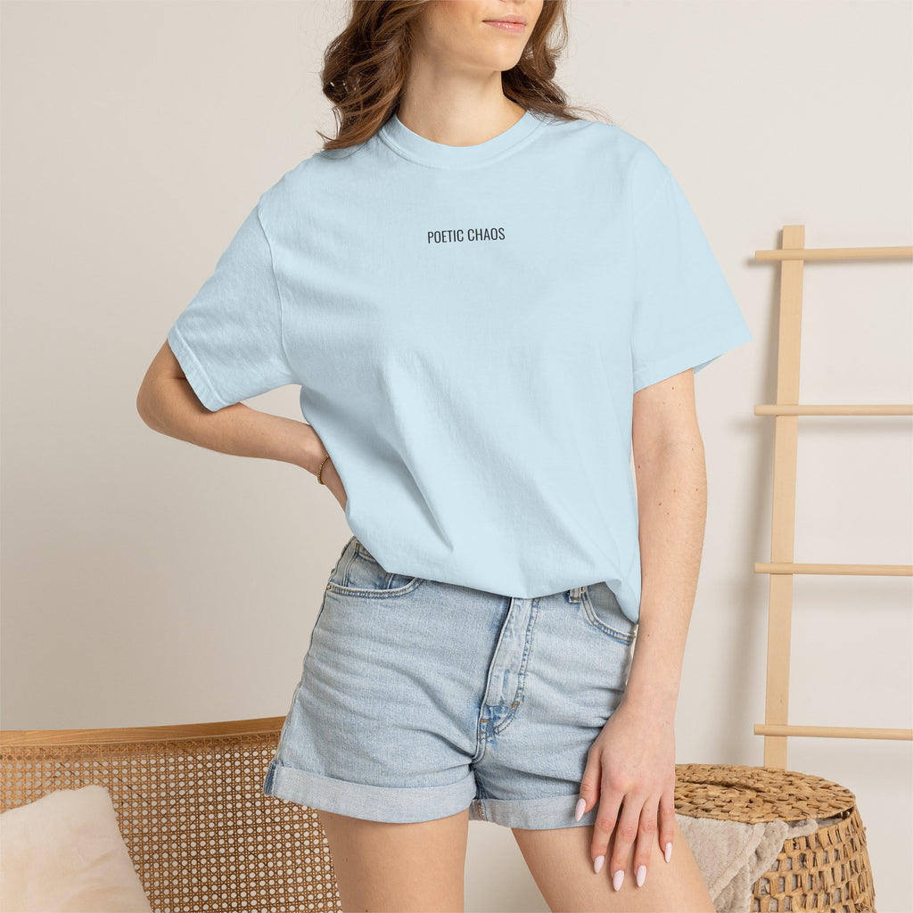 Poetic Chaos T-Shirt — Minimal Text Graphic Tee ("Poetic Chaos")