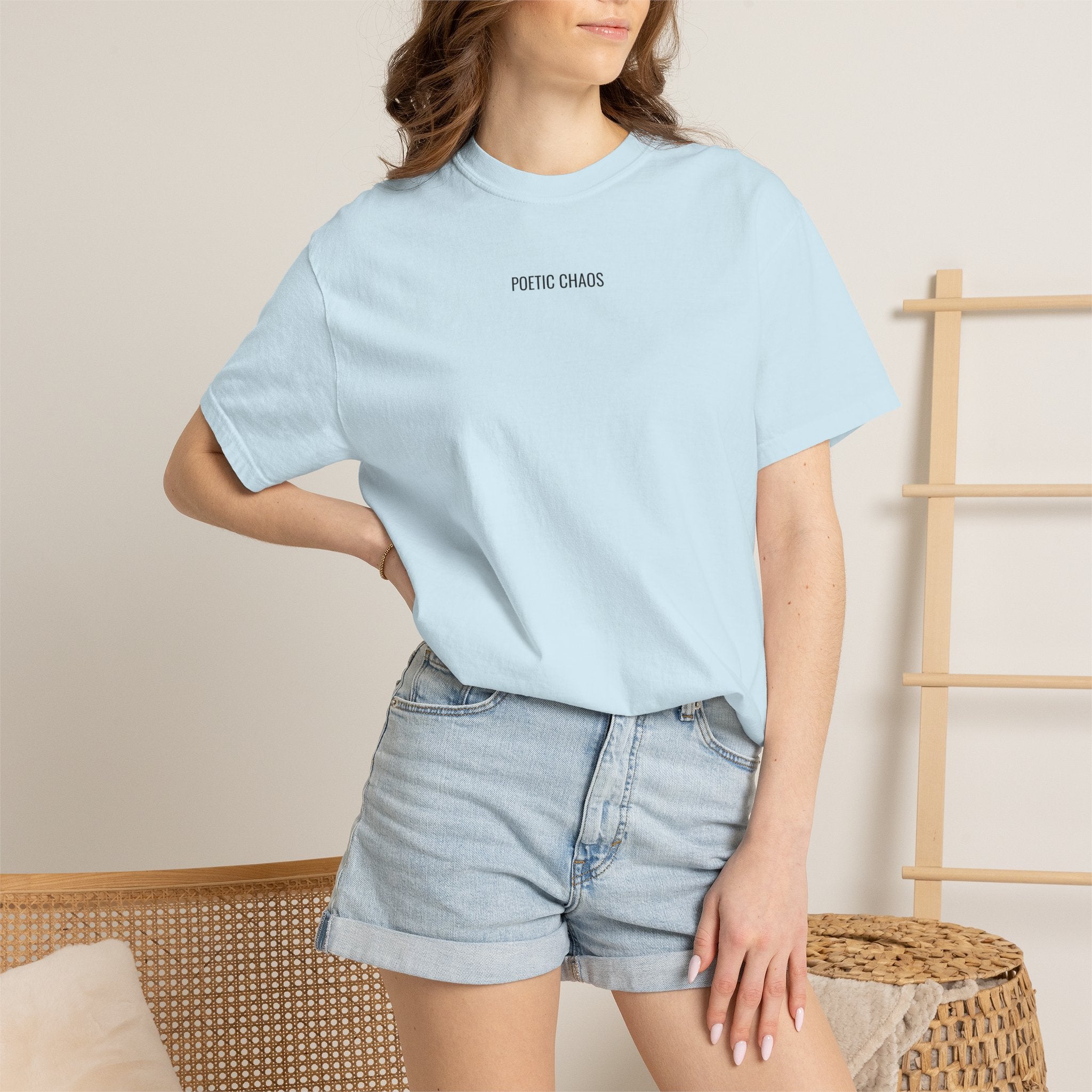 Poetic Chaos T-Shirt — Minimal Text Graphic Tee ("Poetic Chaos")