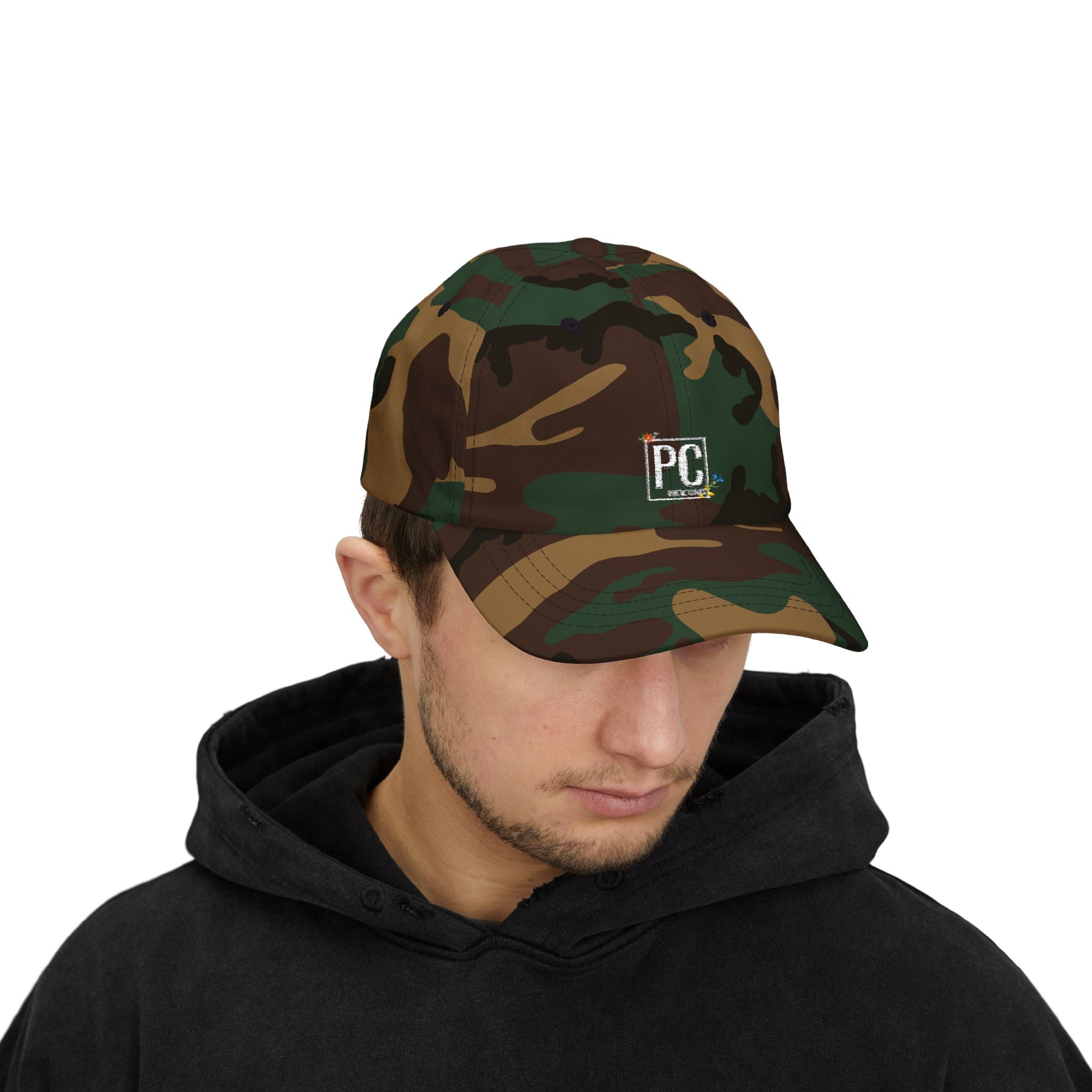 Poetic Chaos Dad Cap white Floral logo Embroidered Baseball Hat