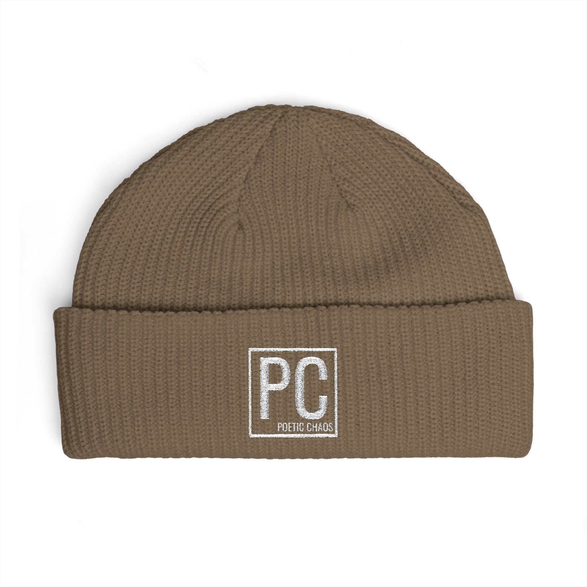 Poetic Chaos white PC Logo Cuff Beanie