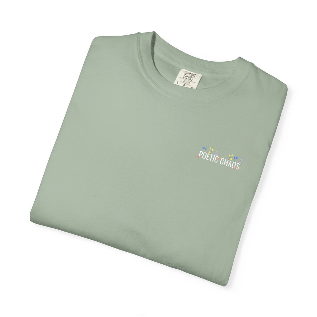 Poetic chaos minimal t-shirts floral white label