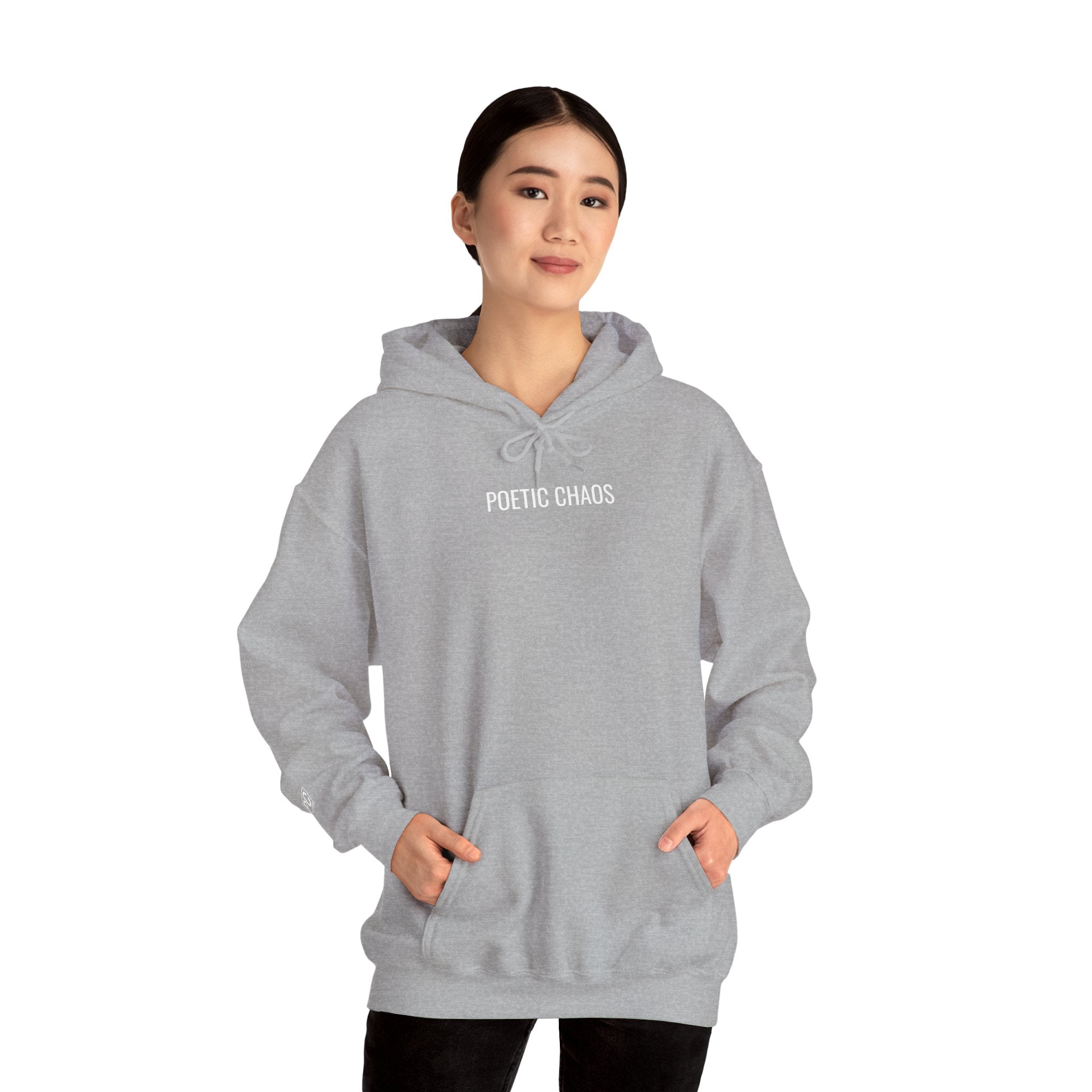Poetic Chaos Hoodie — Minimal Black Streetwear Pullover white label
