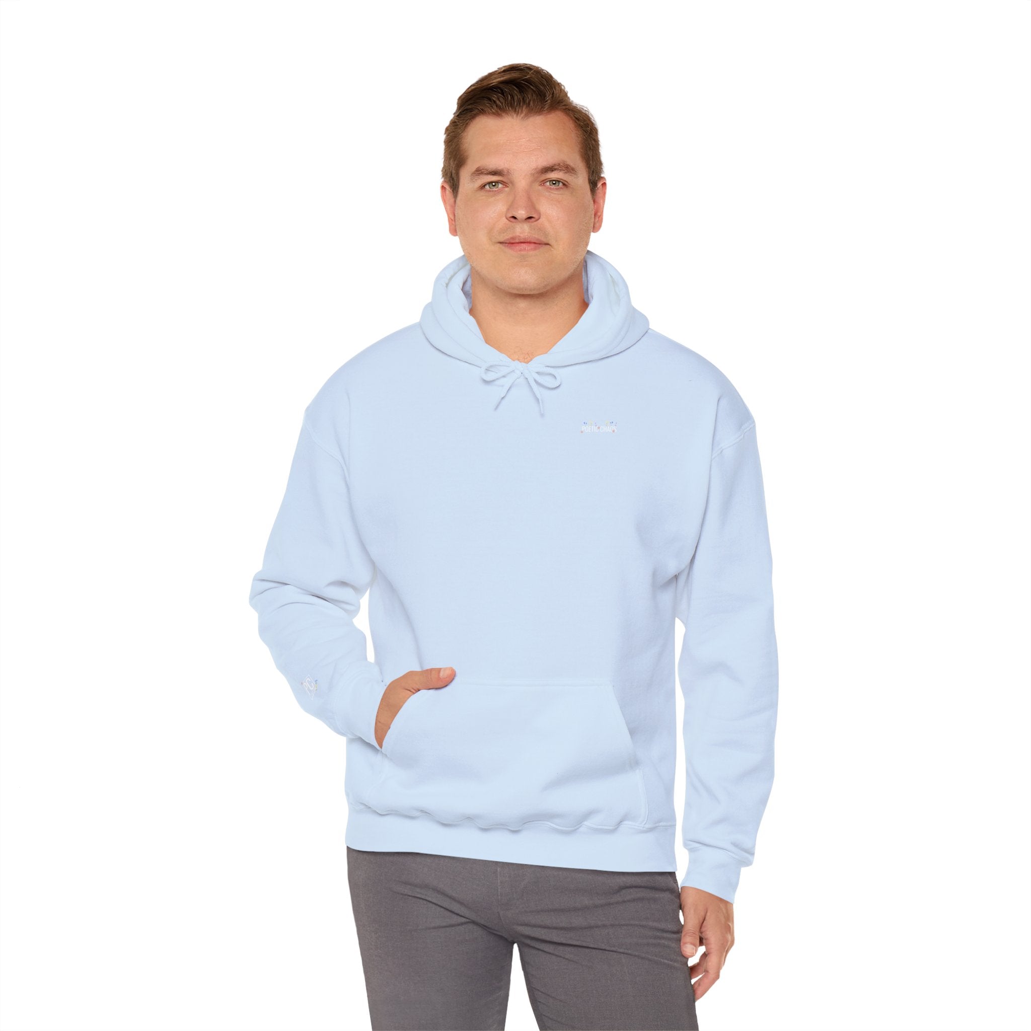 Poetic Chaos Pullover Hoodie Floral White Logo
