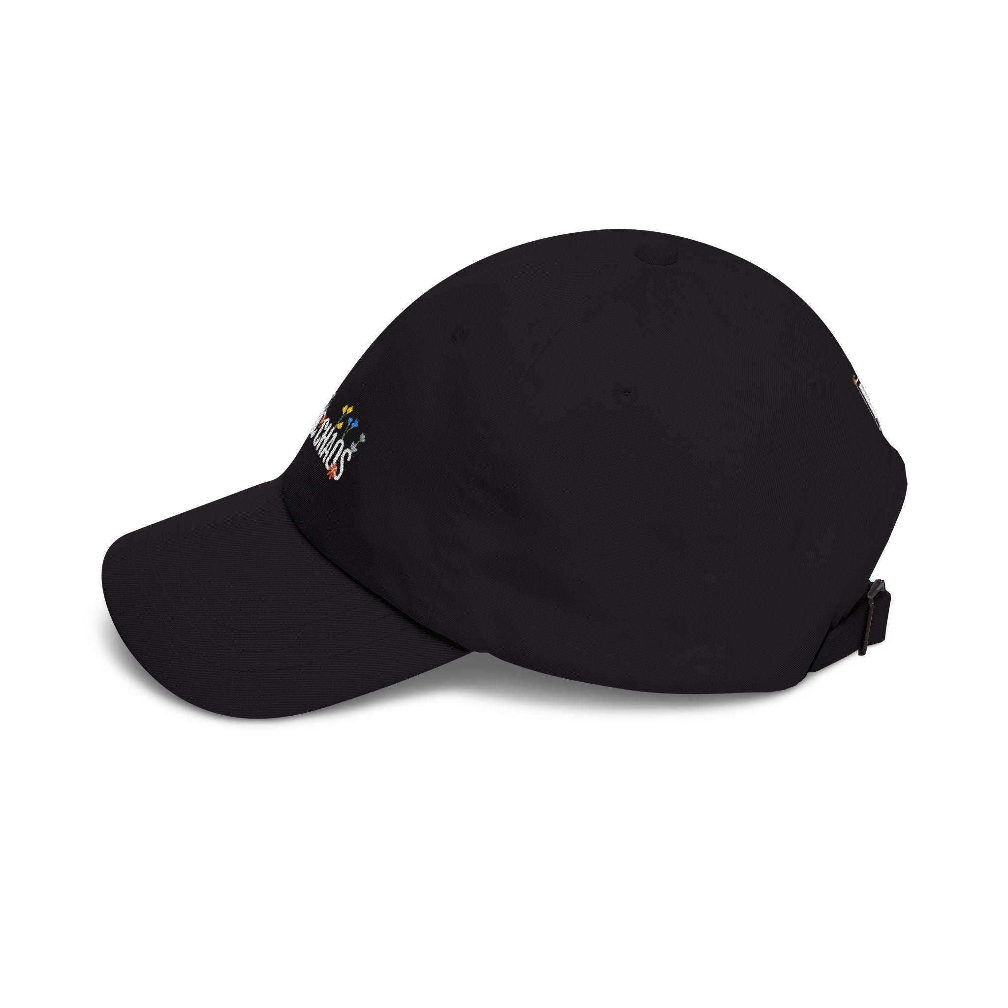 Poetic Chaos white floral logo dad cap-embroided