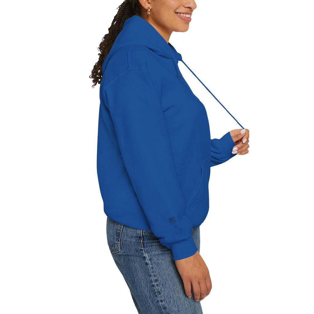 Poetic Chaos Minimalist Hoodie — Small Chest Text Pullover