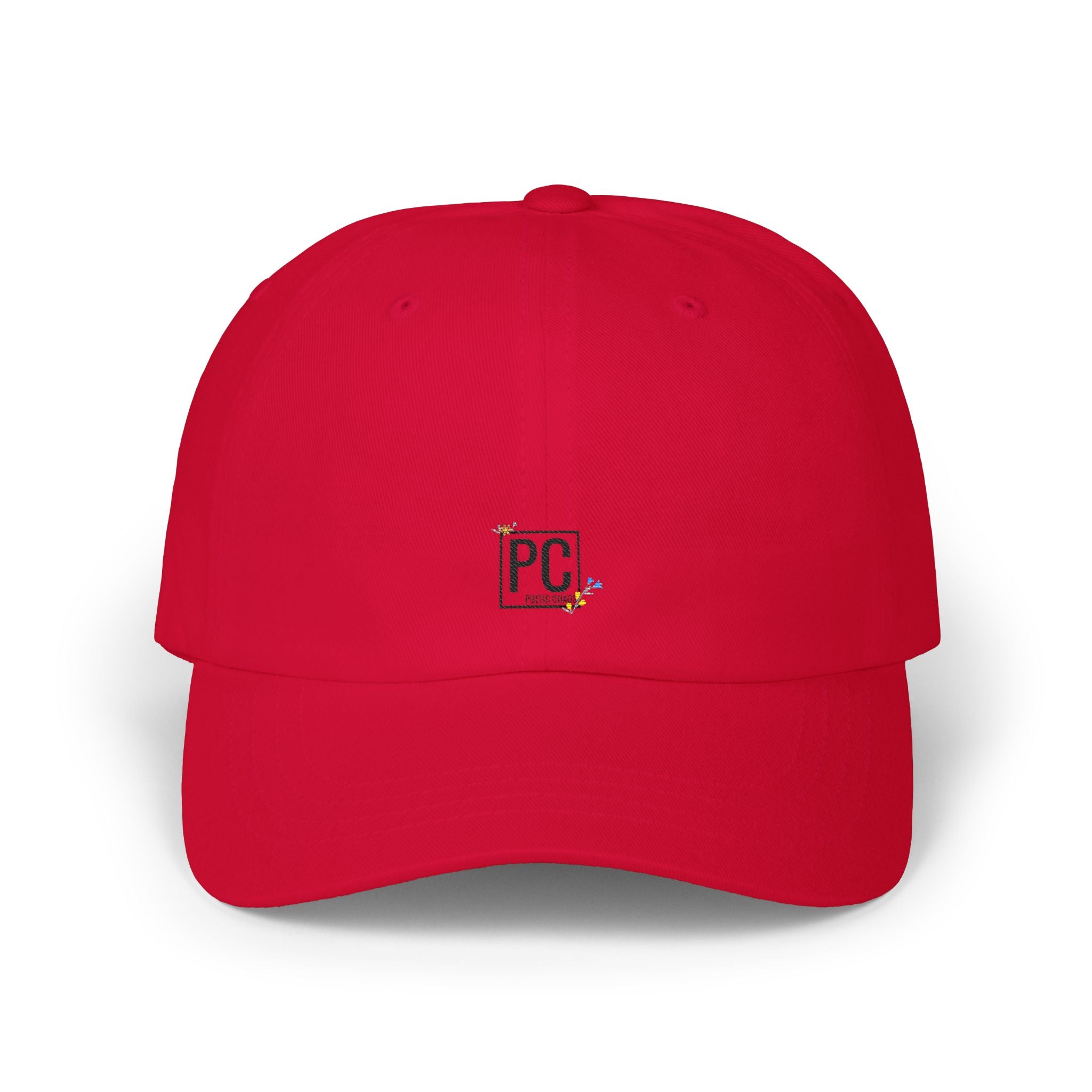 Dad Cap — 'PC' floral Logo & "Poetic Chaos" Embroidered Casual Baseball Hat