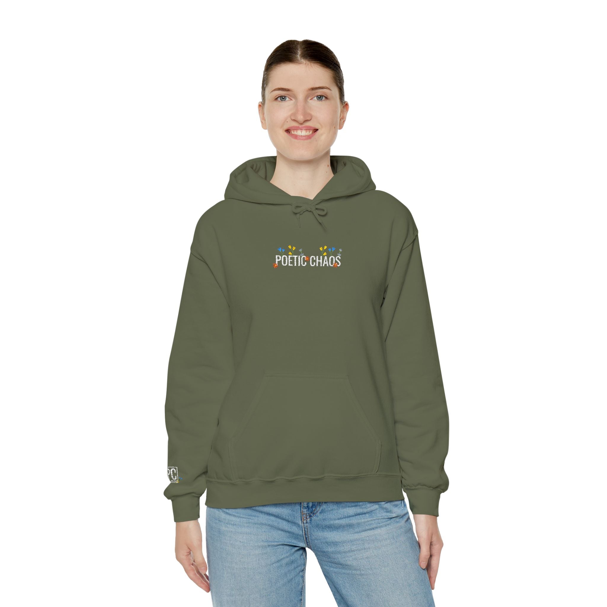 Poetic Chaos Embroided Floral Hoodie