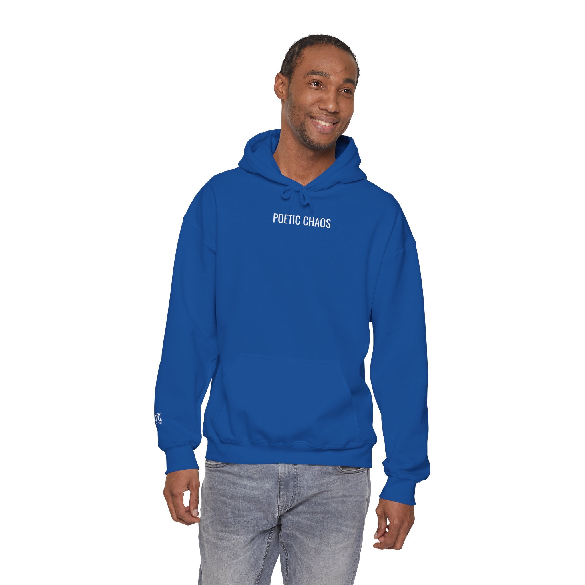 Poetic Chaos Hoodie — Minimal Black Streetwear Pullover white label