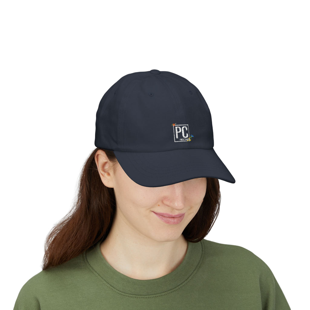 Poetic Chaos Dad Cap white Floral logo Embroidered Baseball Hat