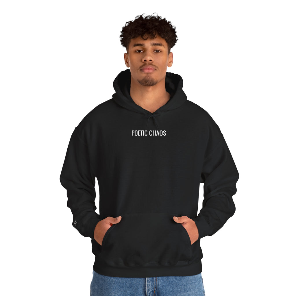 Poetic Chaos Hoodie — Minimal Black Streetwear Pullover white label