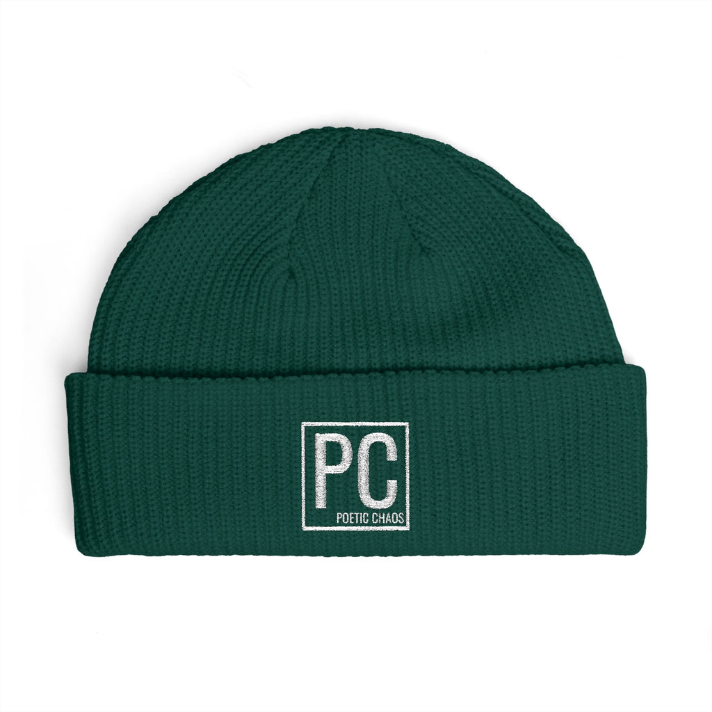 Poetic Chaos white PC Logo Cuff Beanie
