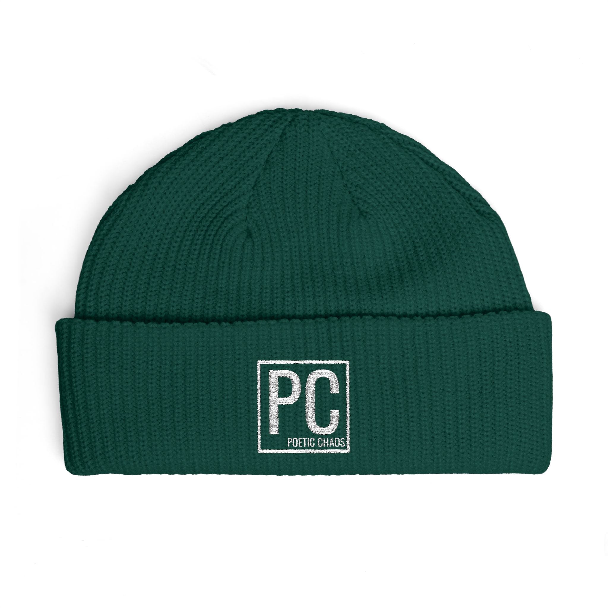 Poetic Chaos white PC Logo Cuff Beanie