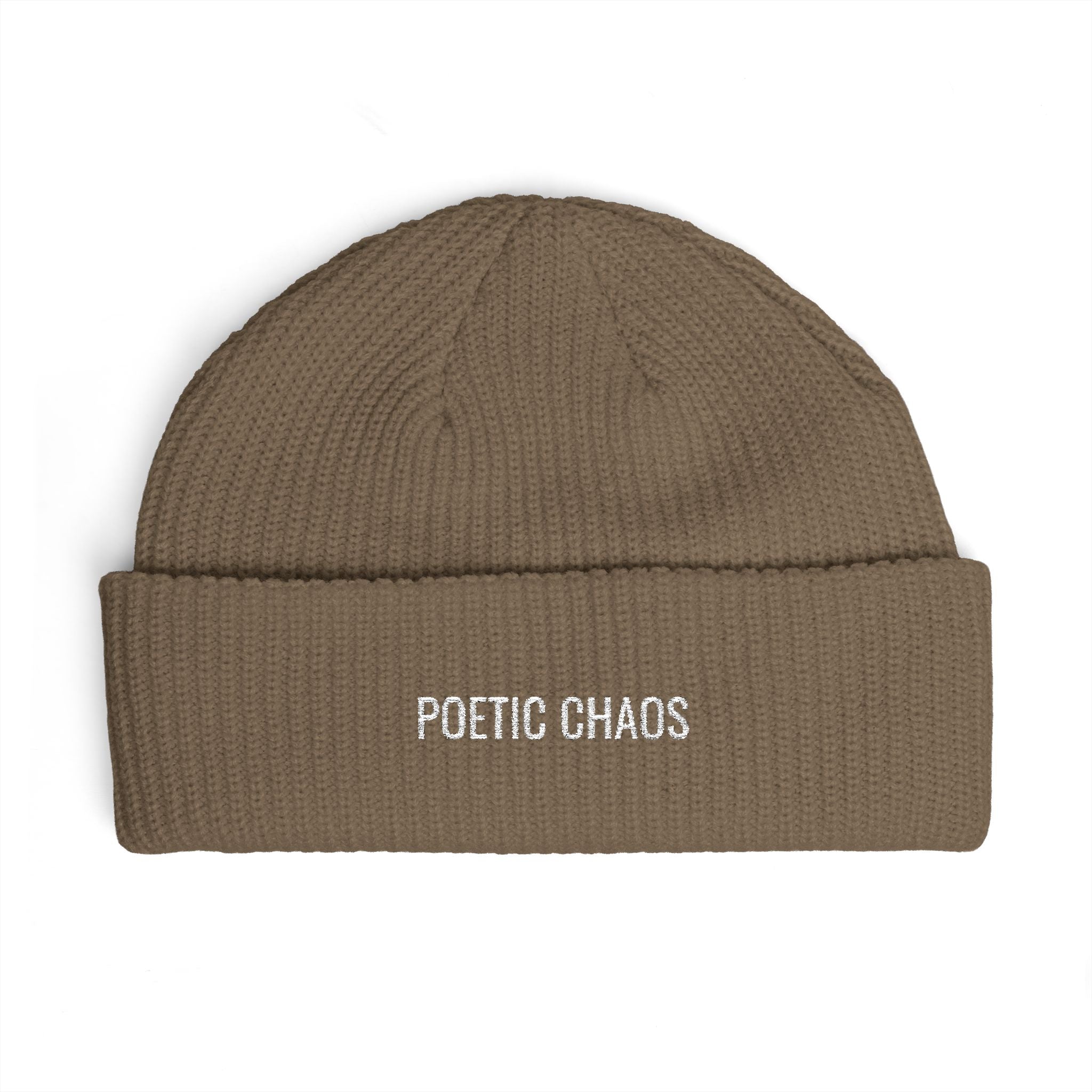 Poetic Chaos Cuff Beanie white label logo