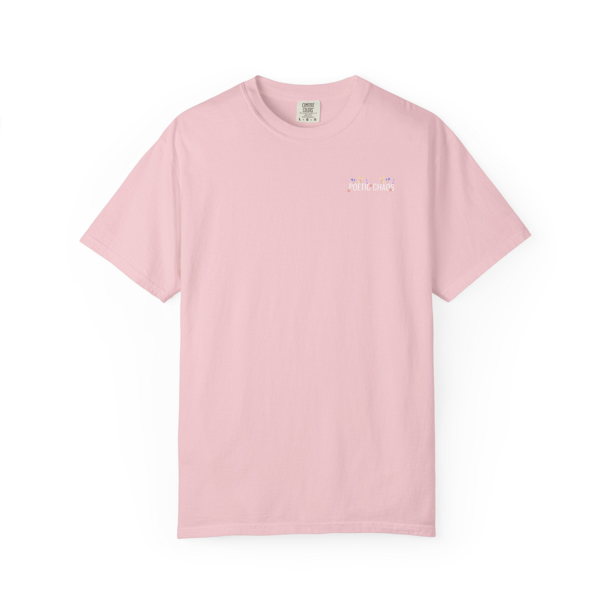 Poetic chaos minimal t-shirts floral white label