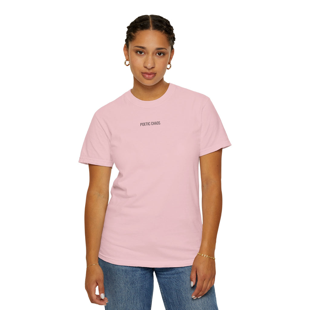 Poetic Chaos T-Shirt — Minimal Text Graphic Tee ("Poetic Chaos")