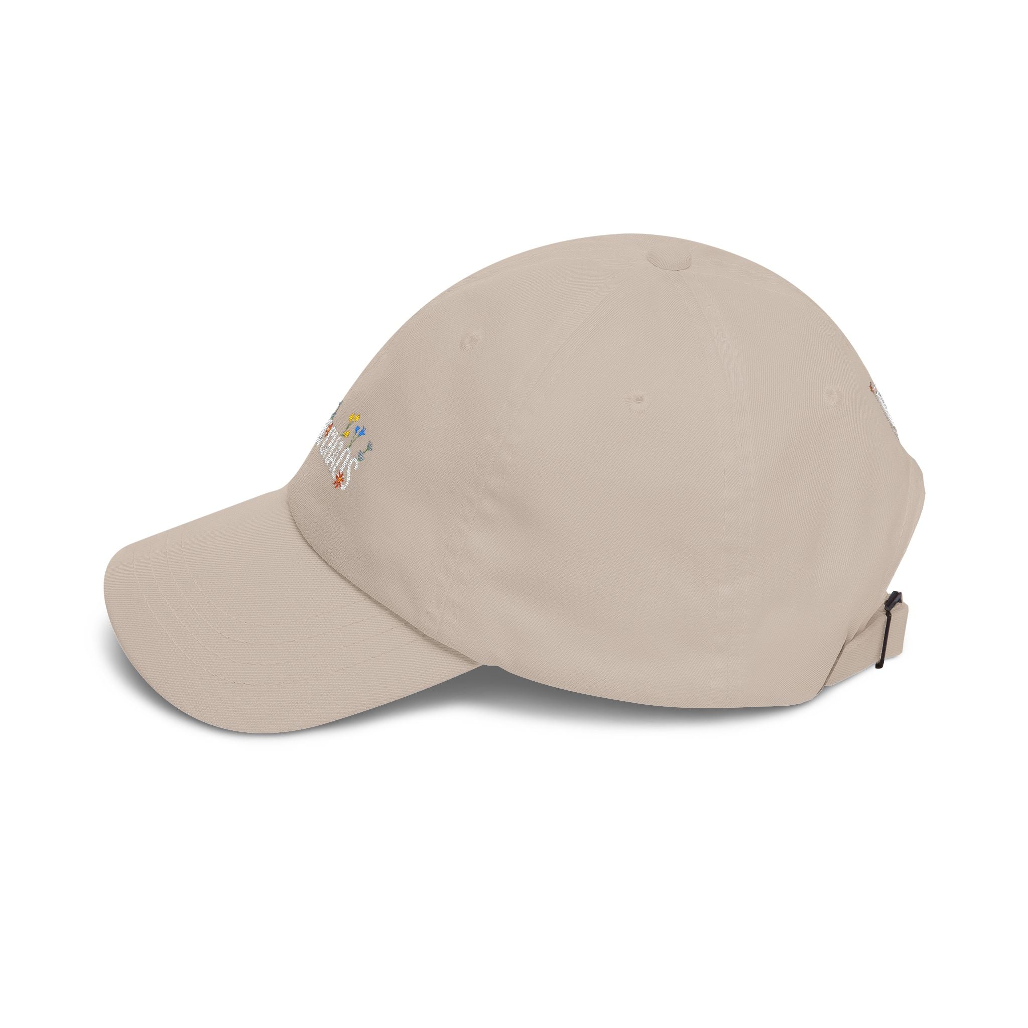 Poetic Chaos white floral logo dad cap-embroided