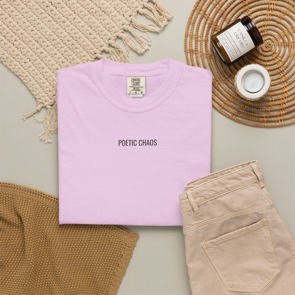 Poetic Chaos T-Shirt — Minimal Text Graphic Tee ("Poetic Chaos")