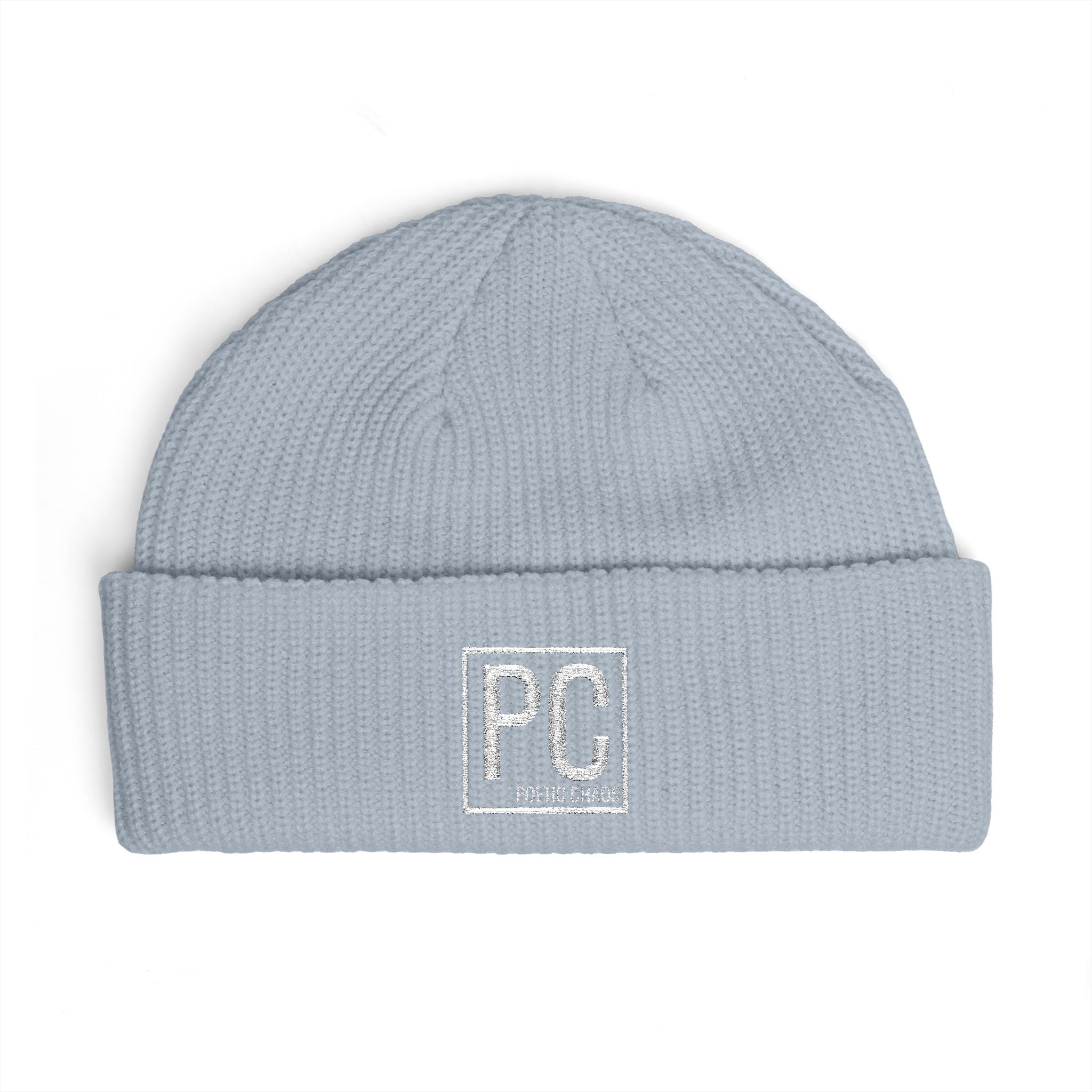 Poetic Chaos white PC Logo Cuff Beanie