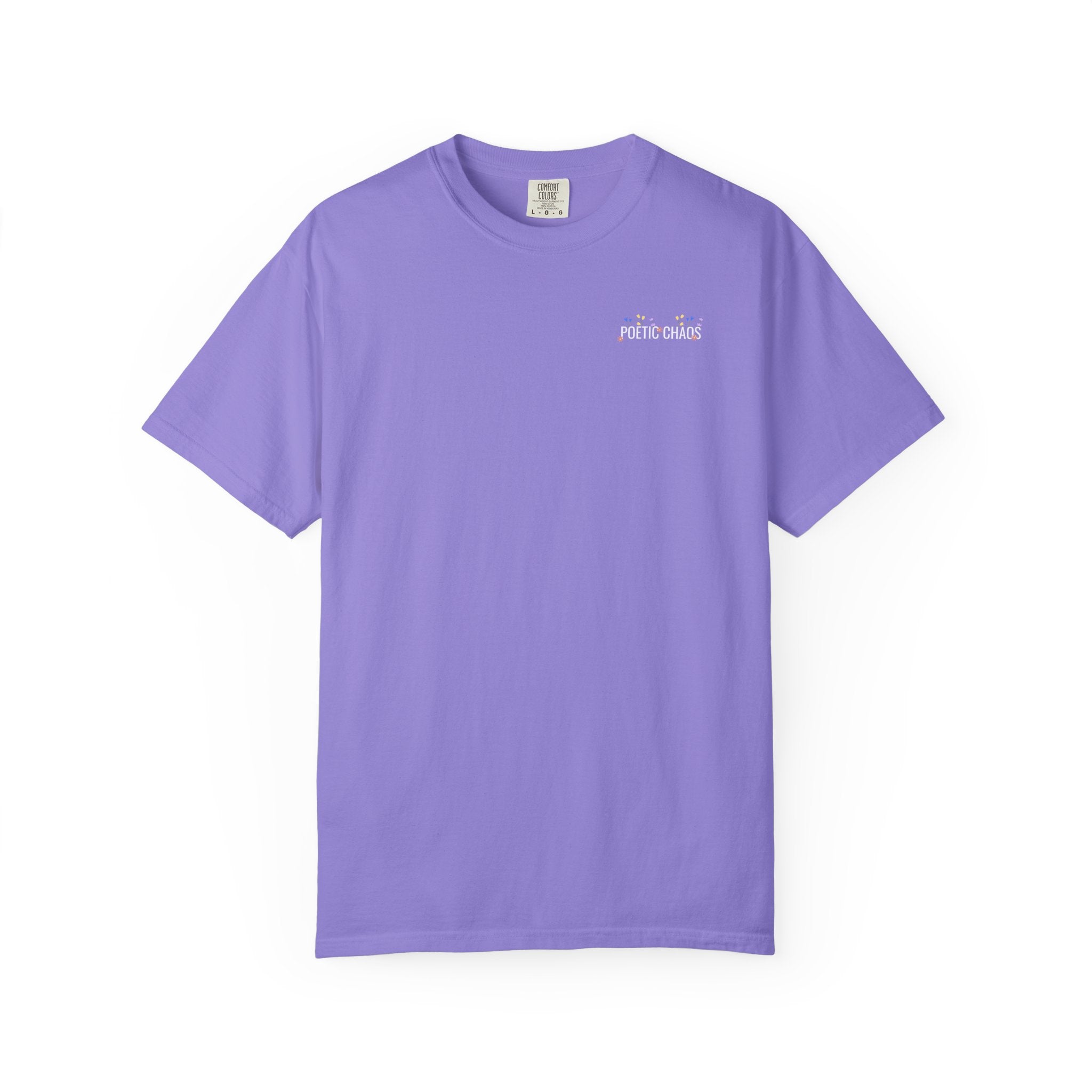 Poetic chaos minimal t-shirts floral white label