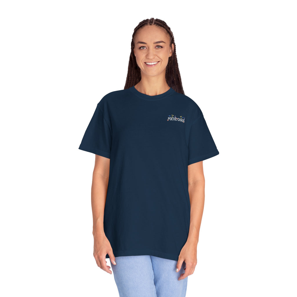 Poetic chaos minimal t-shirts floral white label
