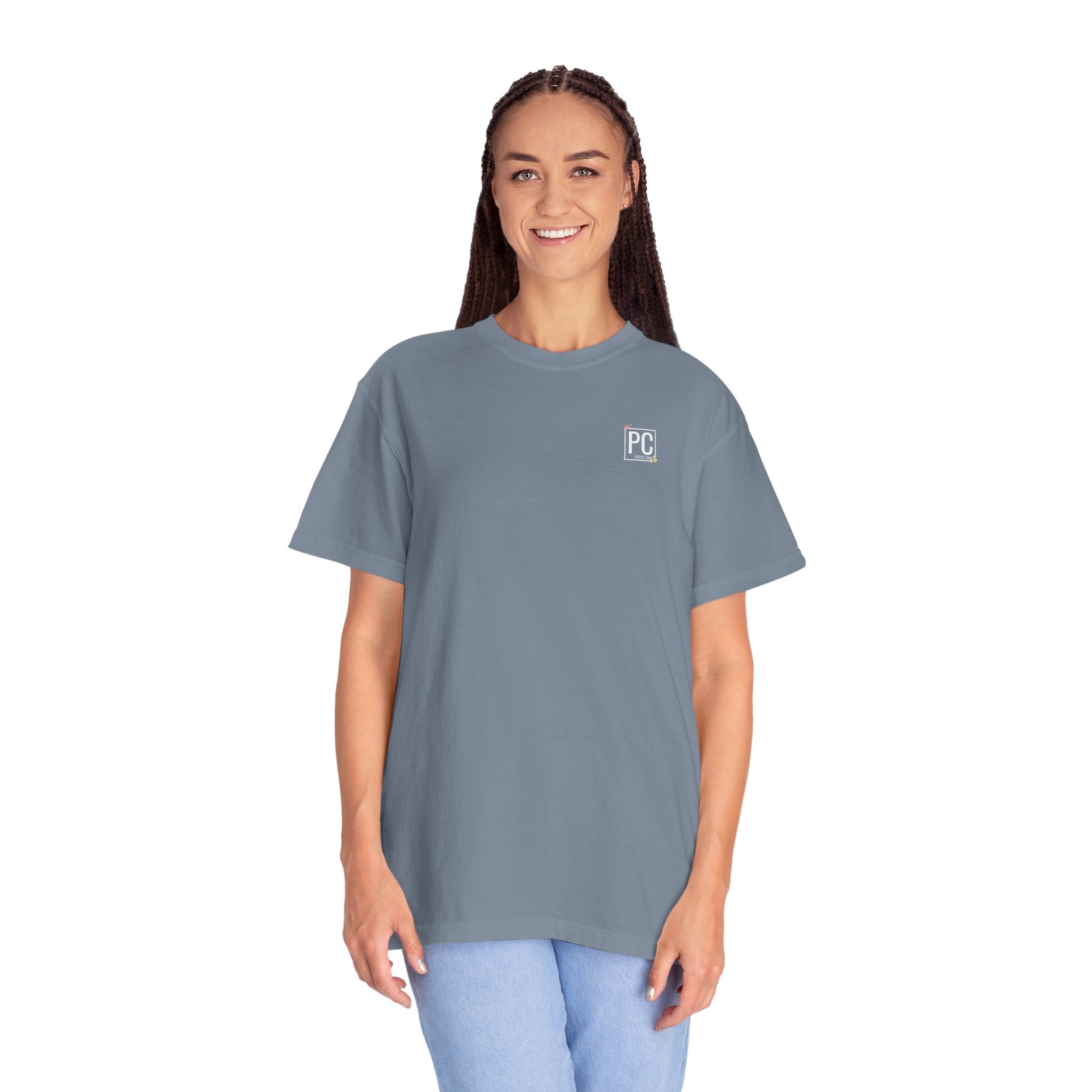 poetic chaos minimal t-shirt floral white logo label