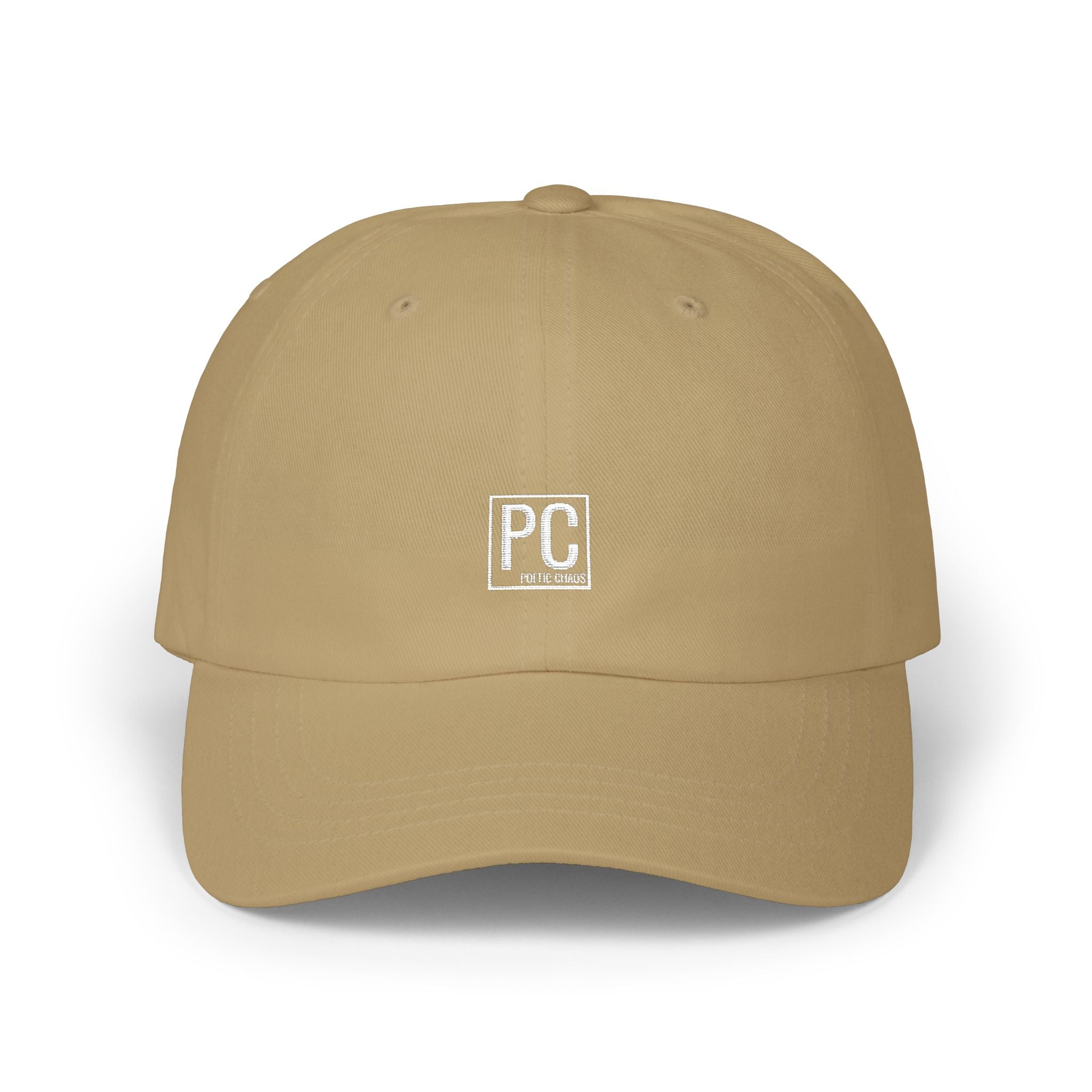 Poetic Chaos white label logo Dad Cap — Minimal Classic Embroidered Hat