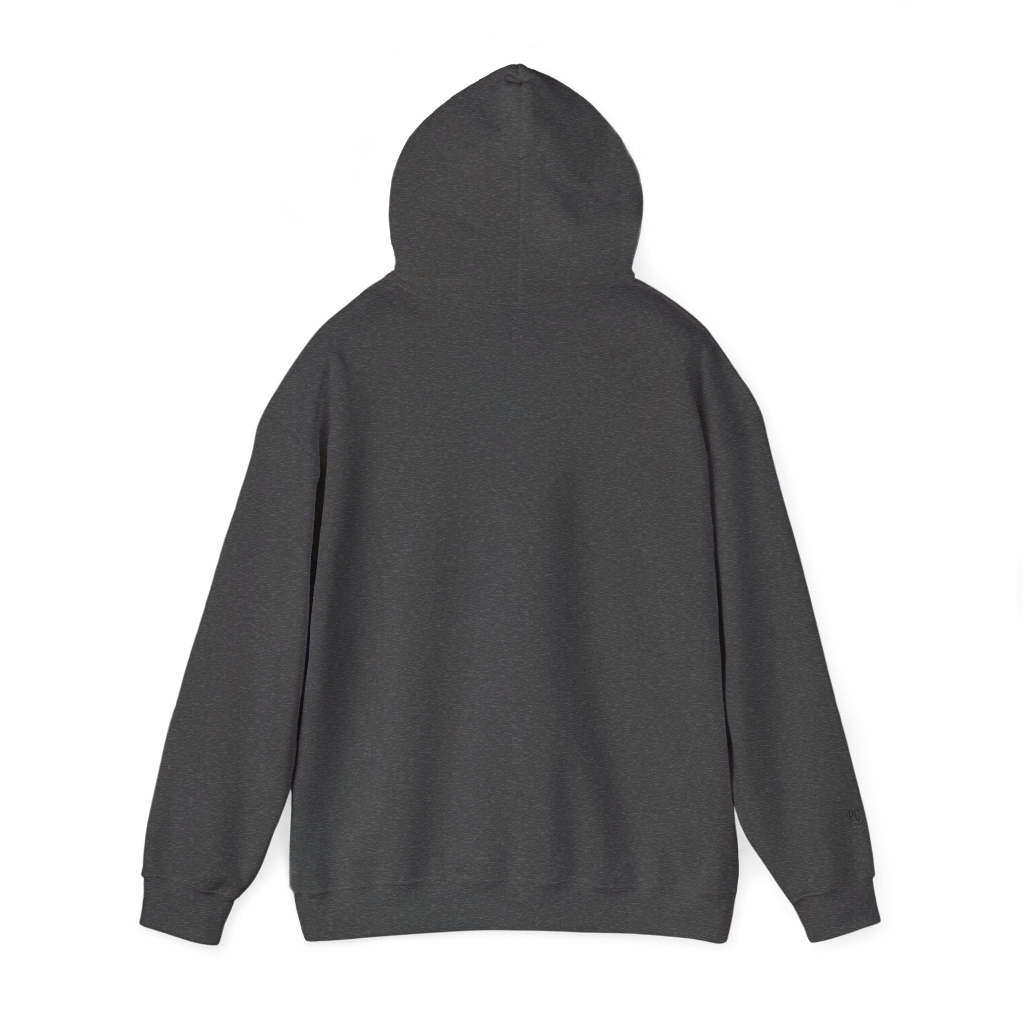 Poetic Chaos Minimalist Hoodie — Small Chest Text Pullover