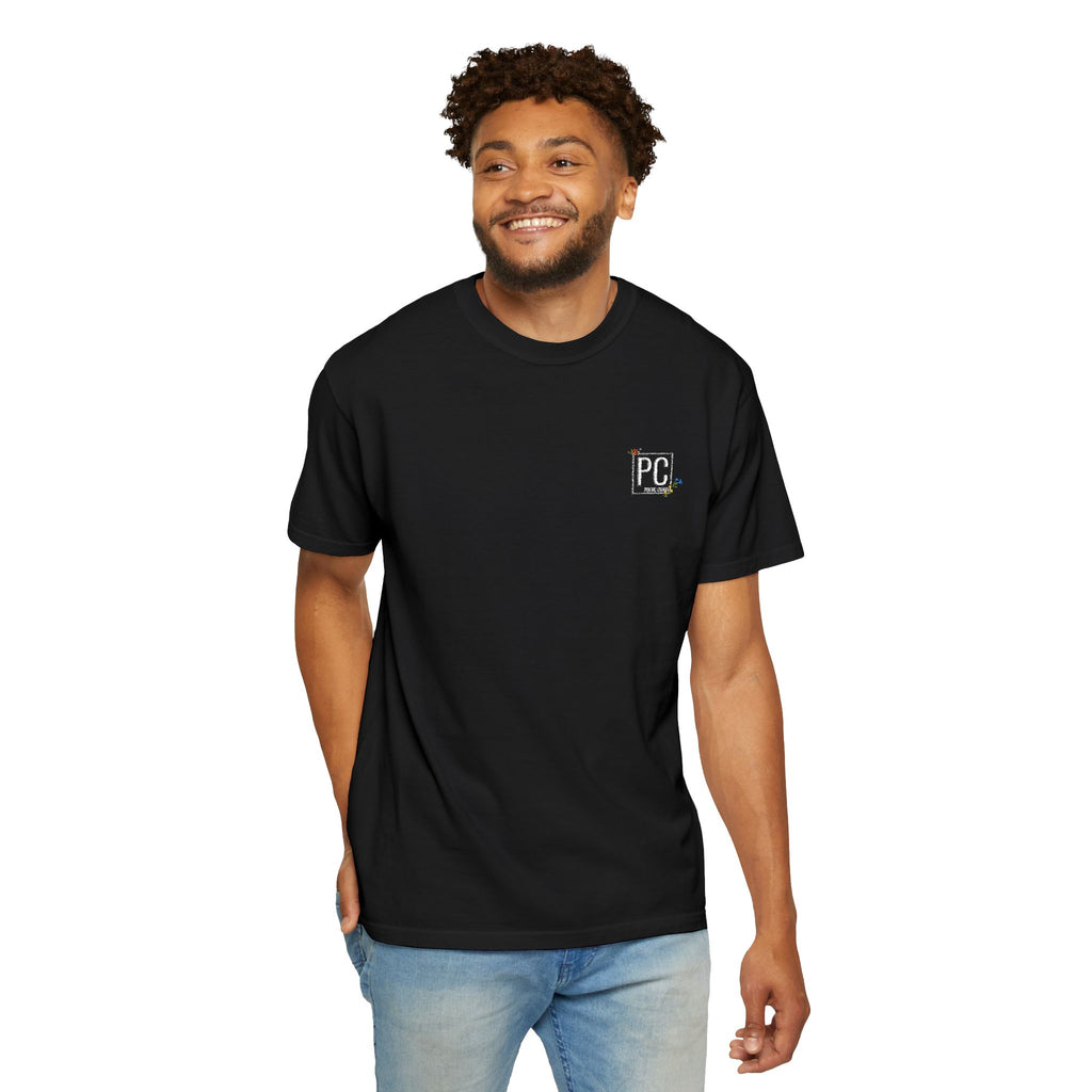 Poetic Chaos embroided white floral logo