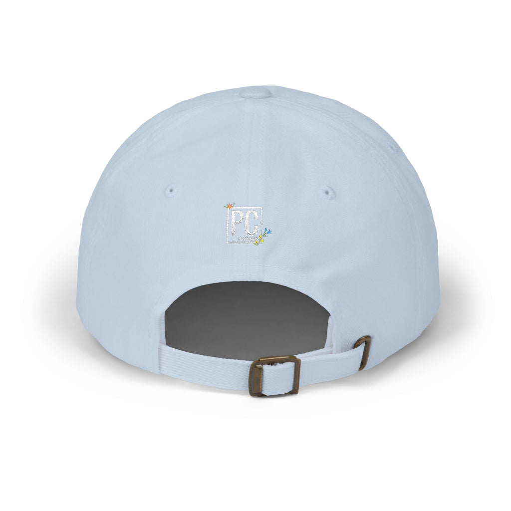 Poetic Chaos white floral logo dad cap-embroided