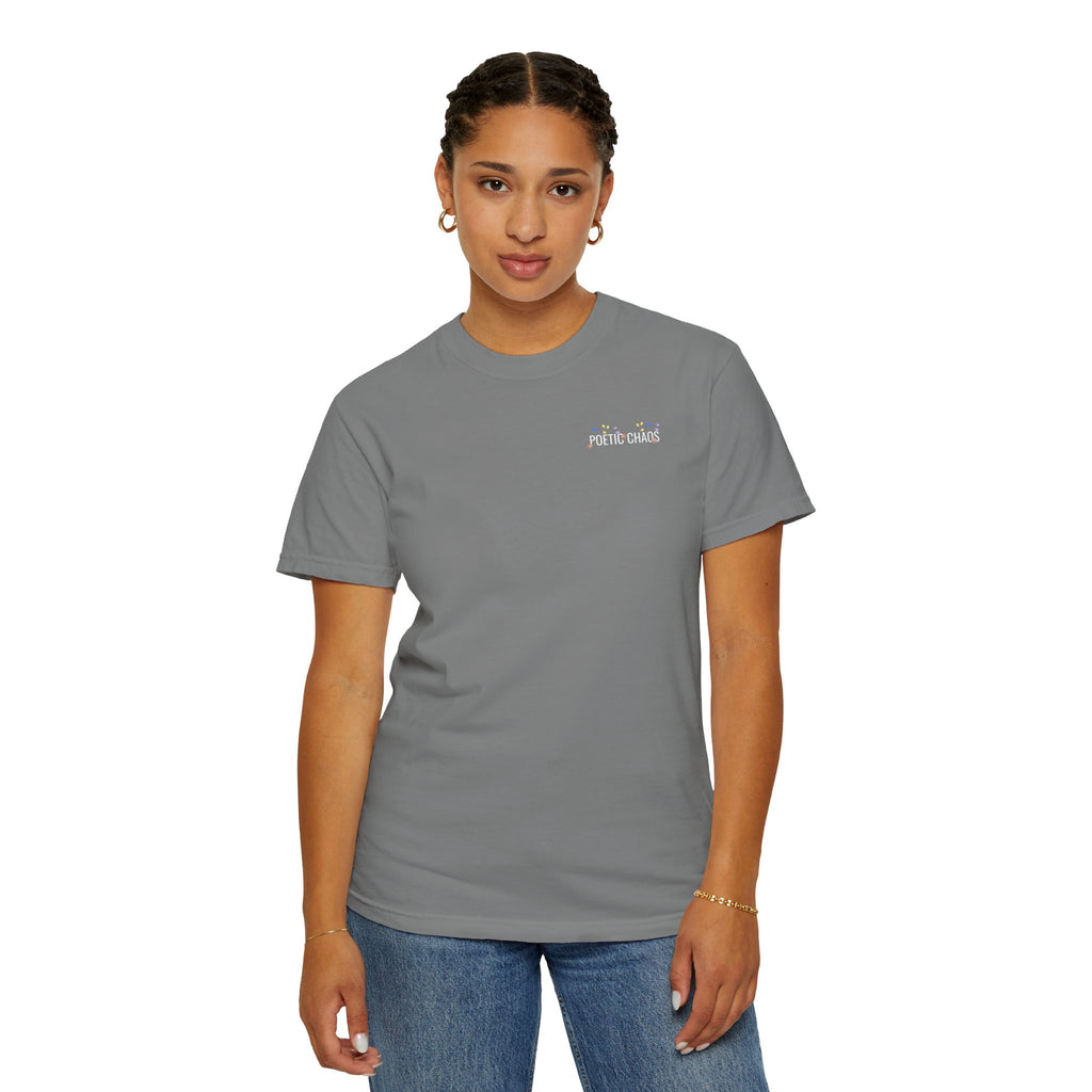 Poetic chaos minimal t-shirts floral white label