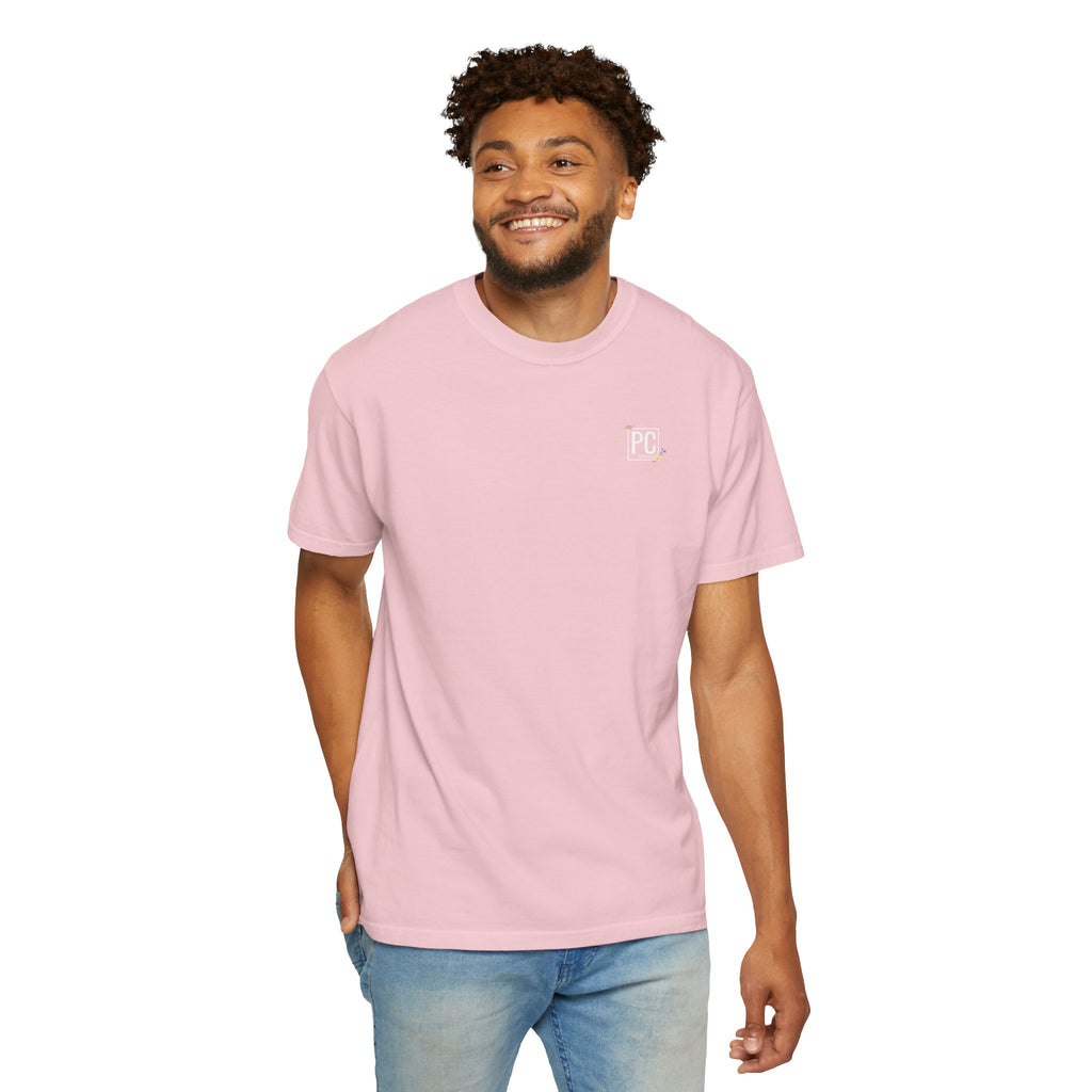 poetic chaos minimal t-shirt floral white logo label