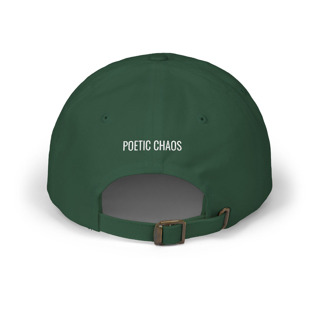 Poetic Chaos white label logo Dad Cap — Minimal Classic Embroidered Hat