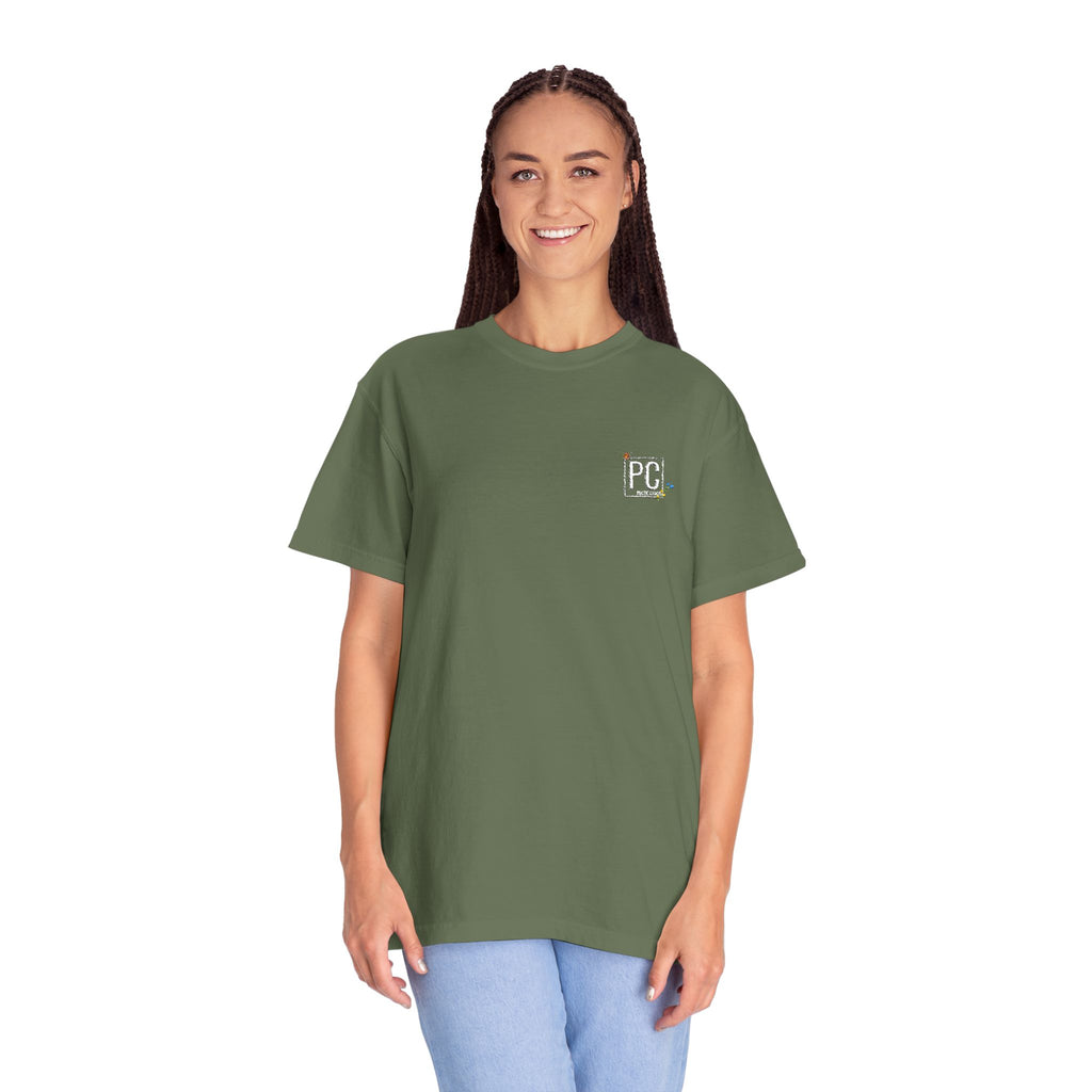 Poetic Chaos embroided white floral logo