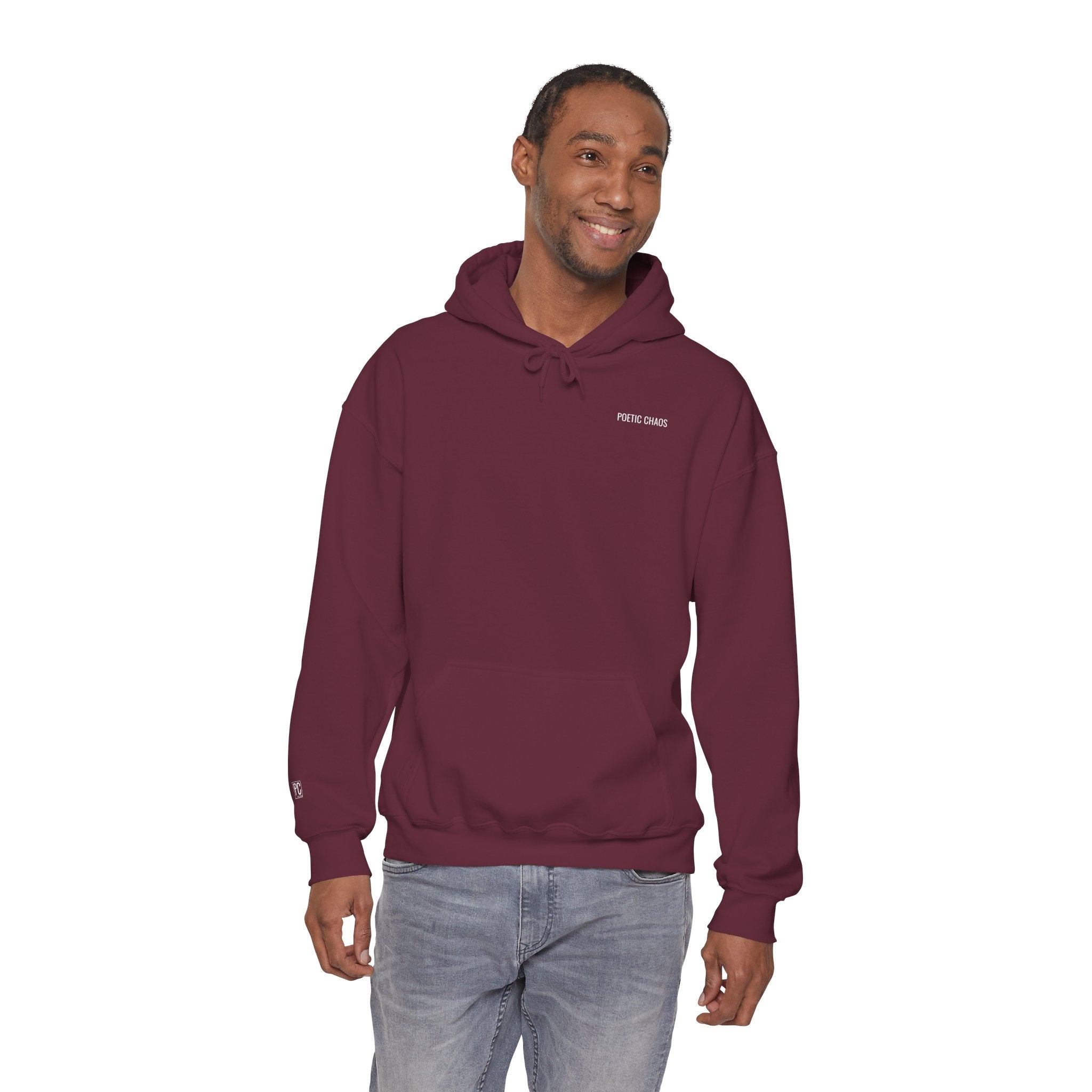 Poetic Chaos Hoodie –White label logo Cozy Streetwear Pullover