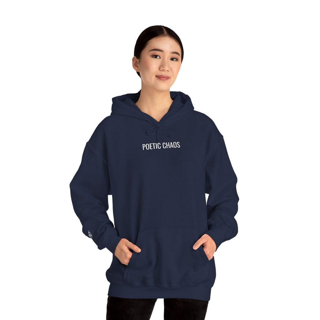 Poetic Chaos Hoodie — Minimal Black Streetwear Pullover white label