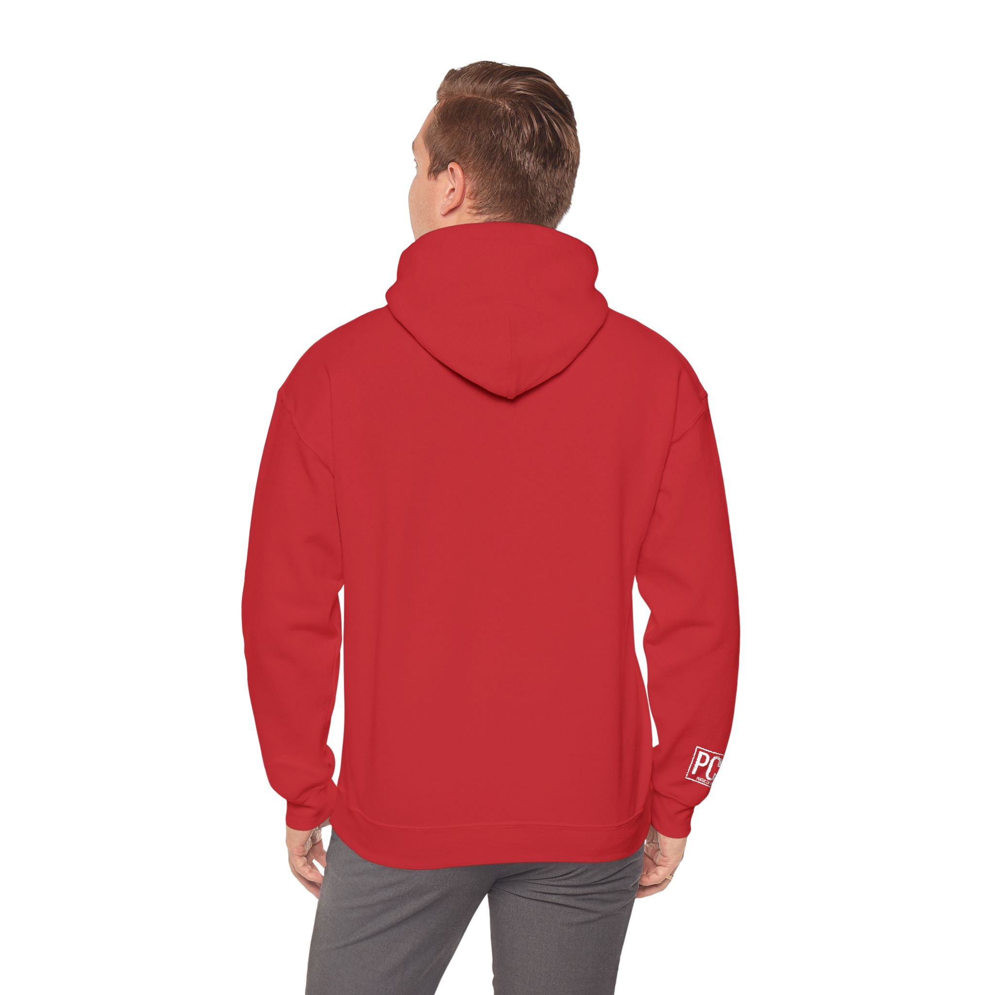 Poetic Chaos embroided white logo hoodie