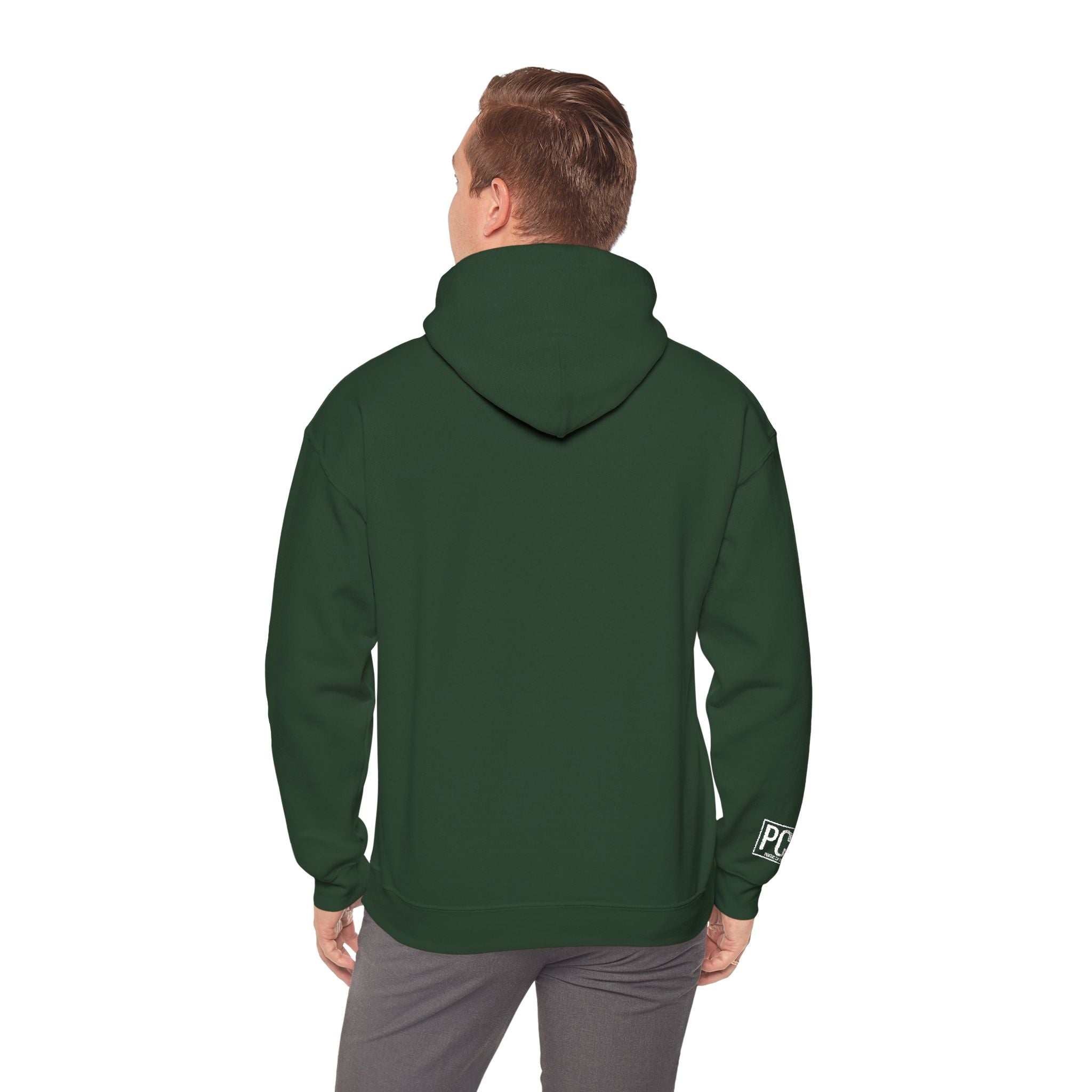 Poetic Chaos embroided white logo hoodie