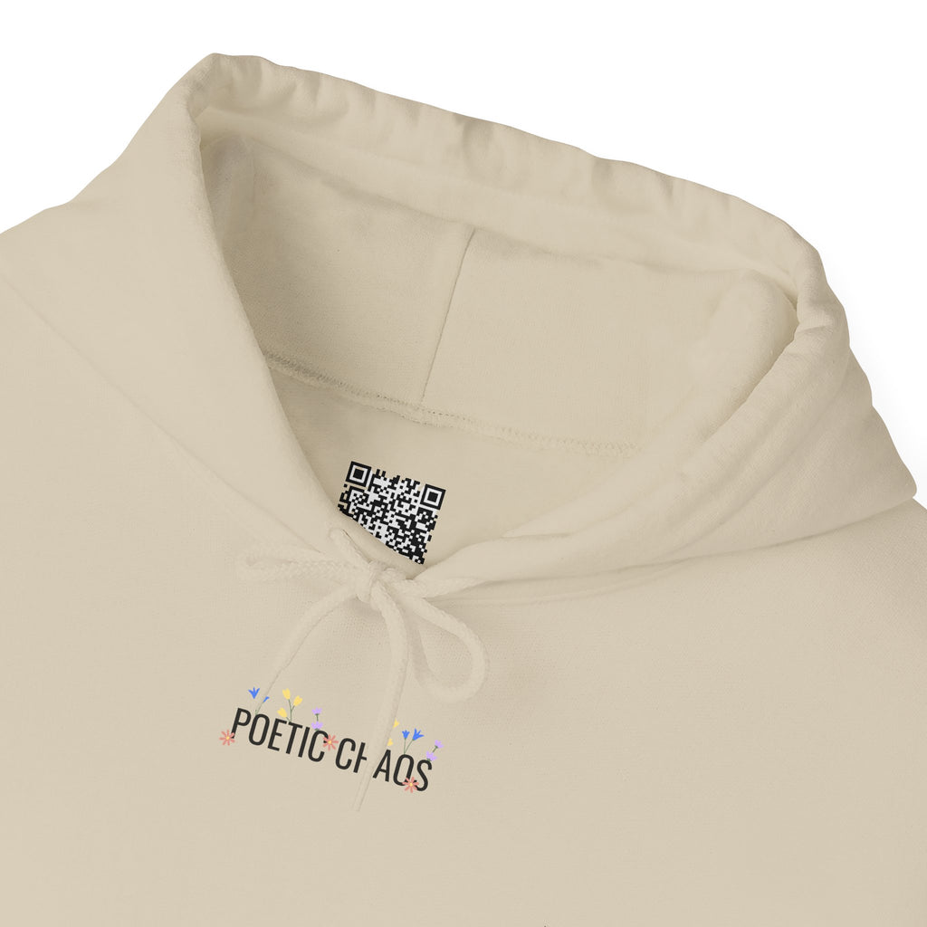 Minimalist 'Pale Chaos' Hoodie – Subtle Text floral Logo Pullover