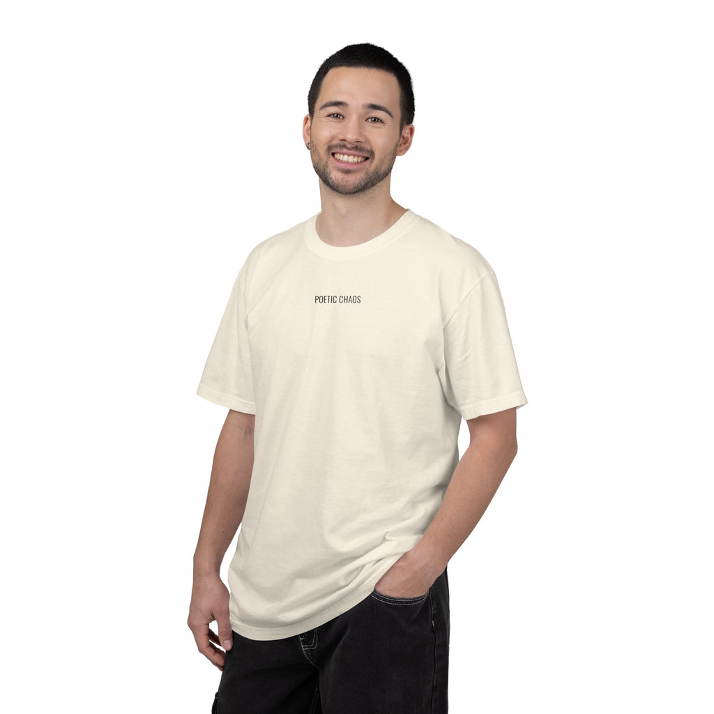 Poetic Chaos T-Shirt — Minimal Text Graphic Tee ("Poetic Chaos")
