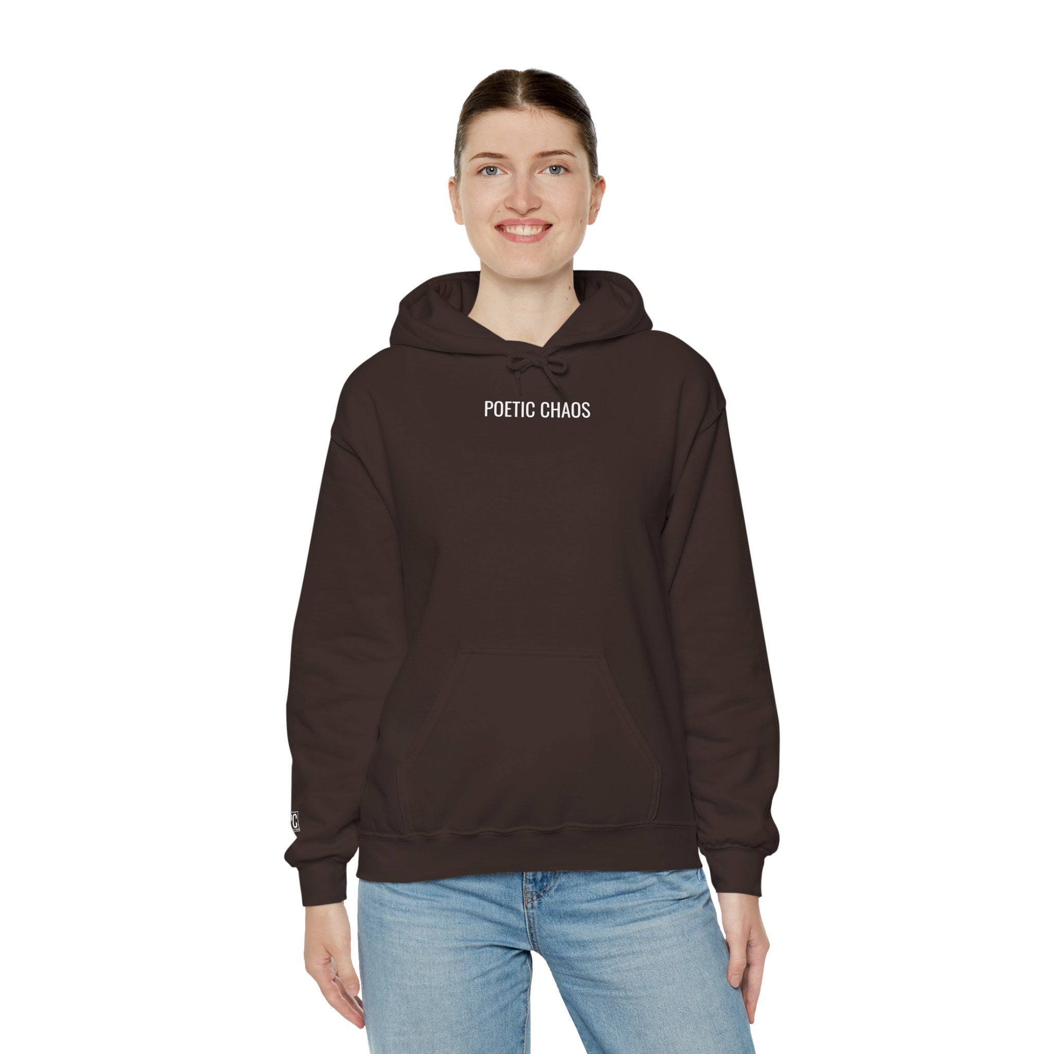 Poetic Chaos Hoodie — Minimal Black Streetwear Pullover white label